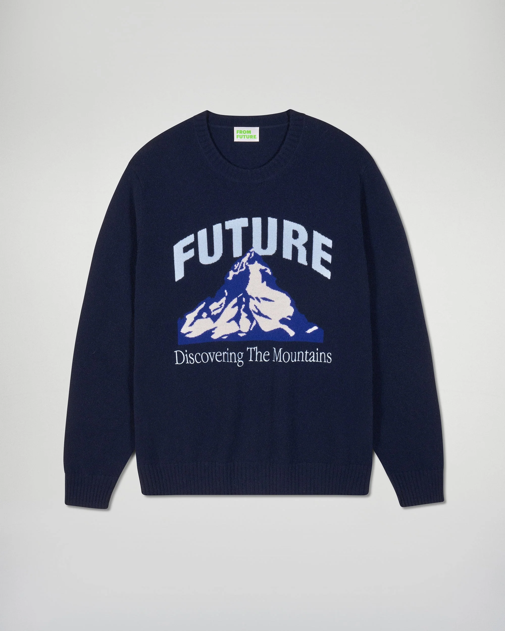 Crew Neck Sweater Discovering the Mountains (H25 / HOMME / Navy) - Image 6