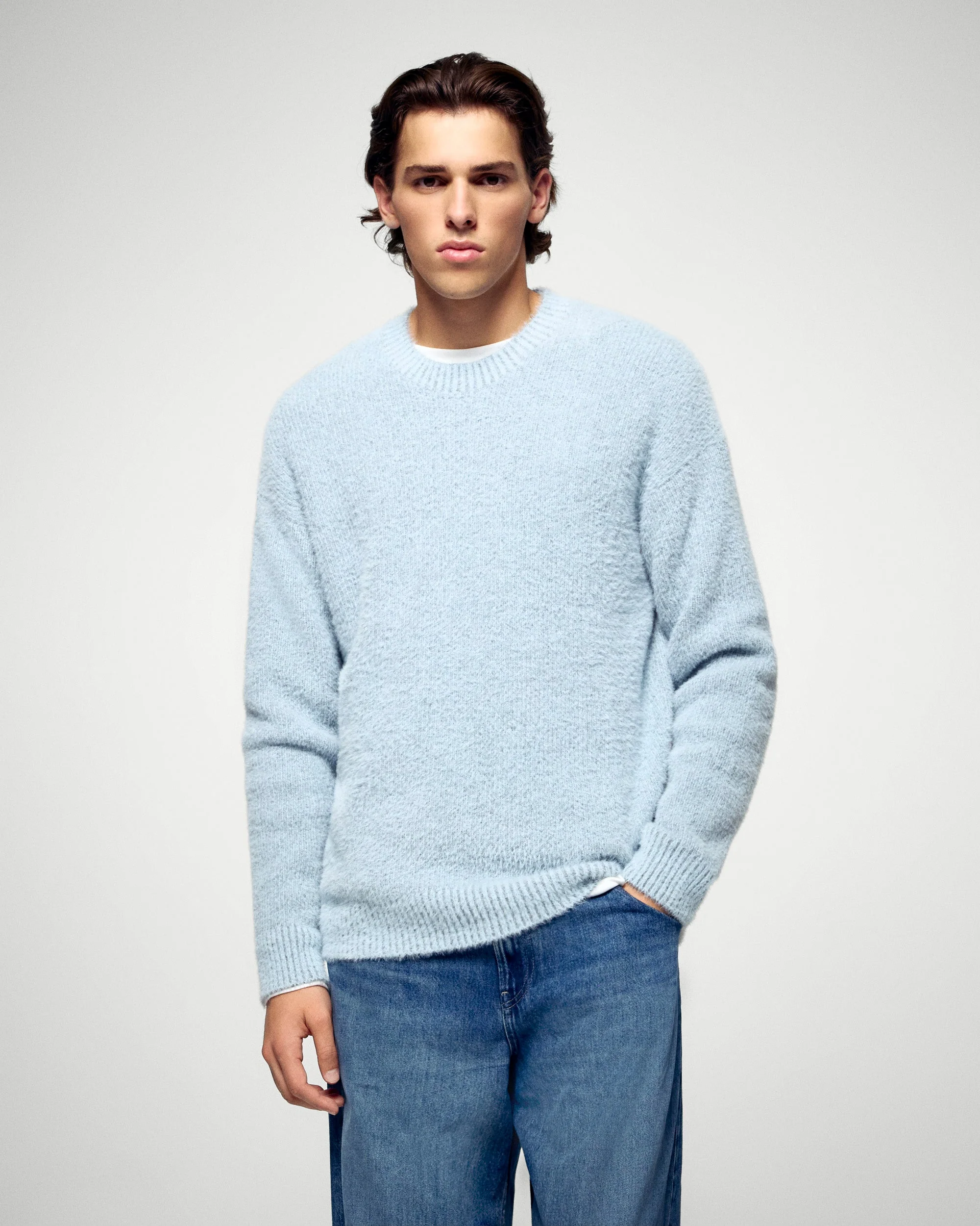 Crew Neck Sweater (H25 / HOMME / Snowy Blue)