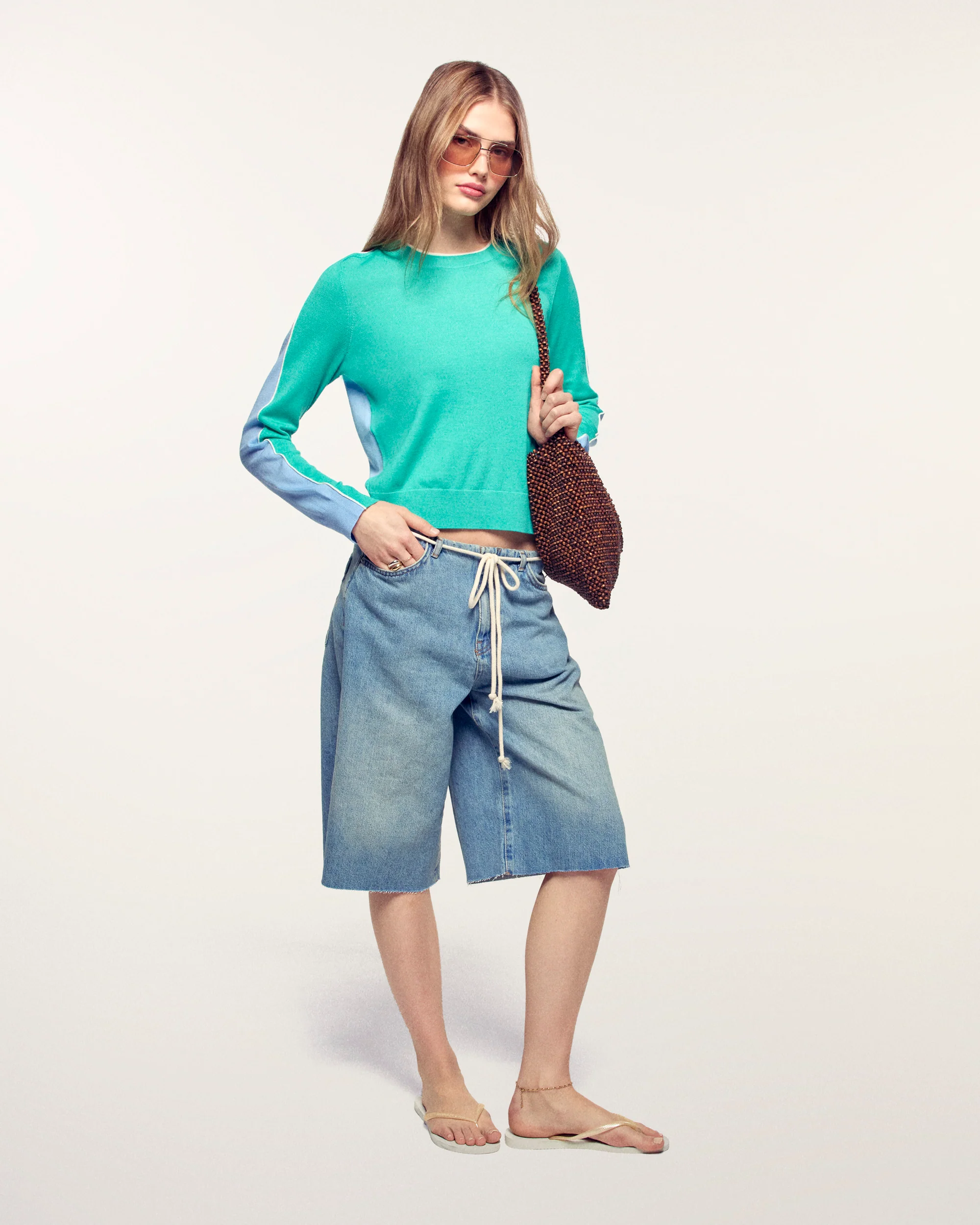 Tricolor Crewneck Sweater (S26 / FEMME / Aqua Love / RWS) - Image 3