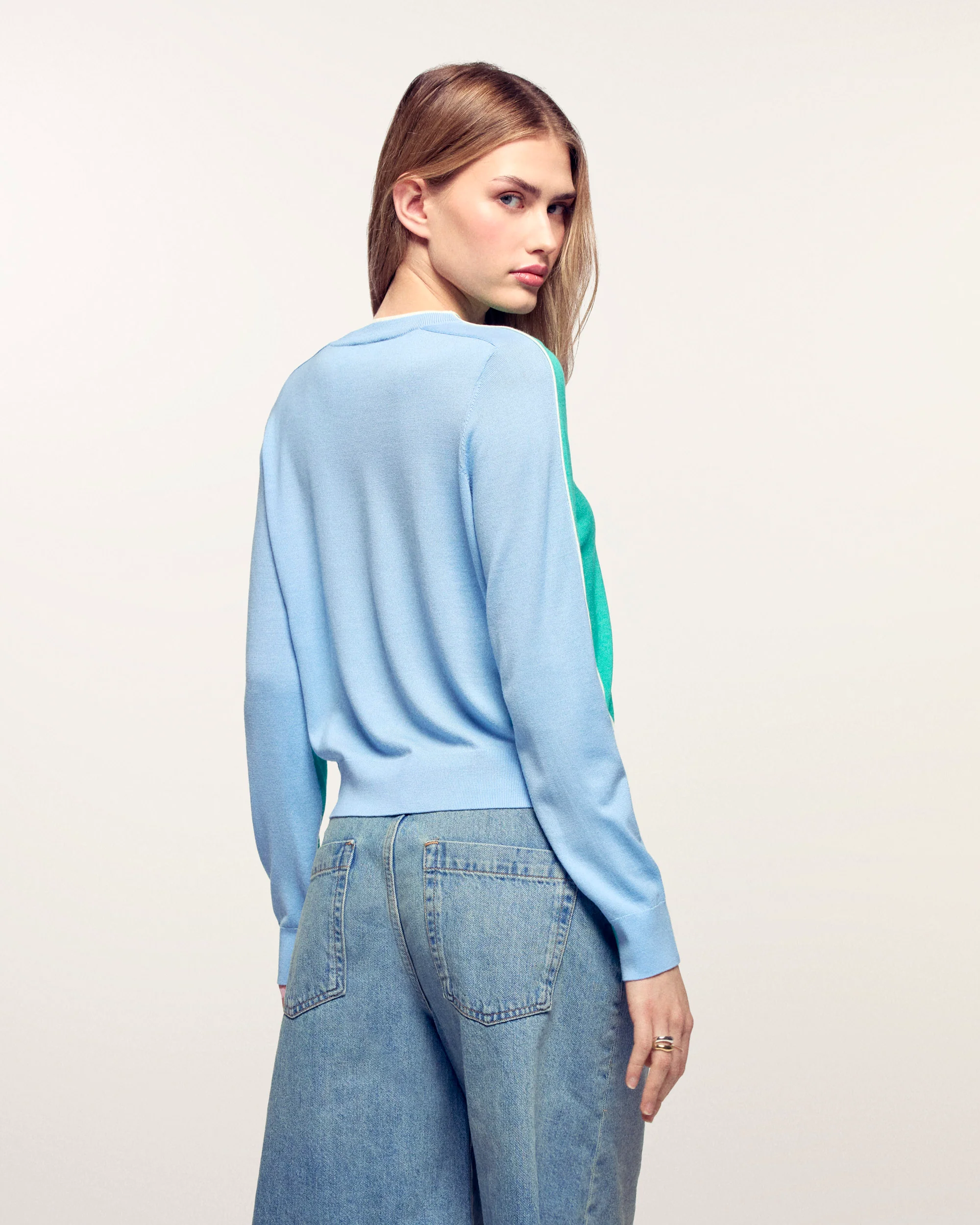 Tricolor Crewneck Sweater (S26 / FEMME / Aqua Love / RWS) - Image 4