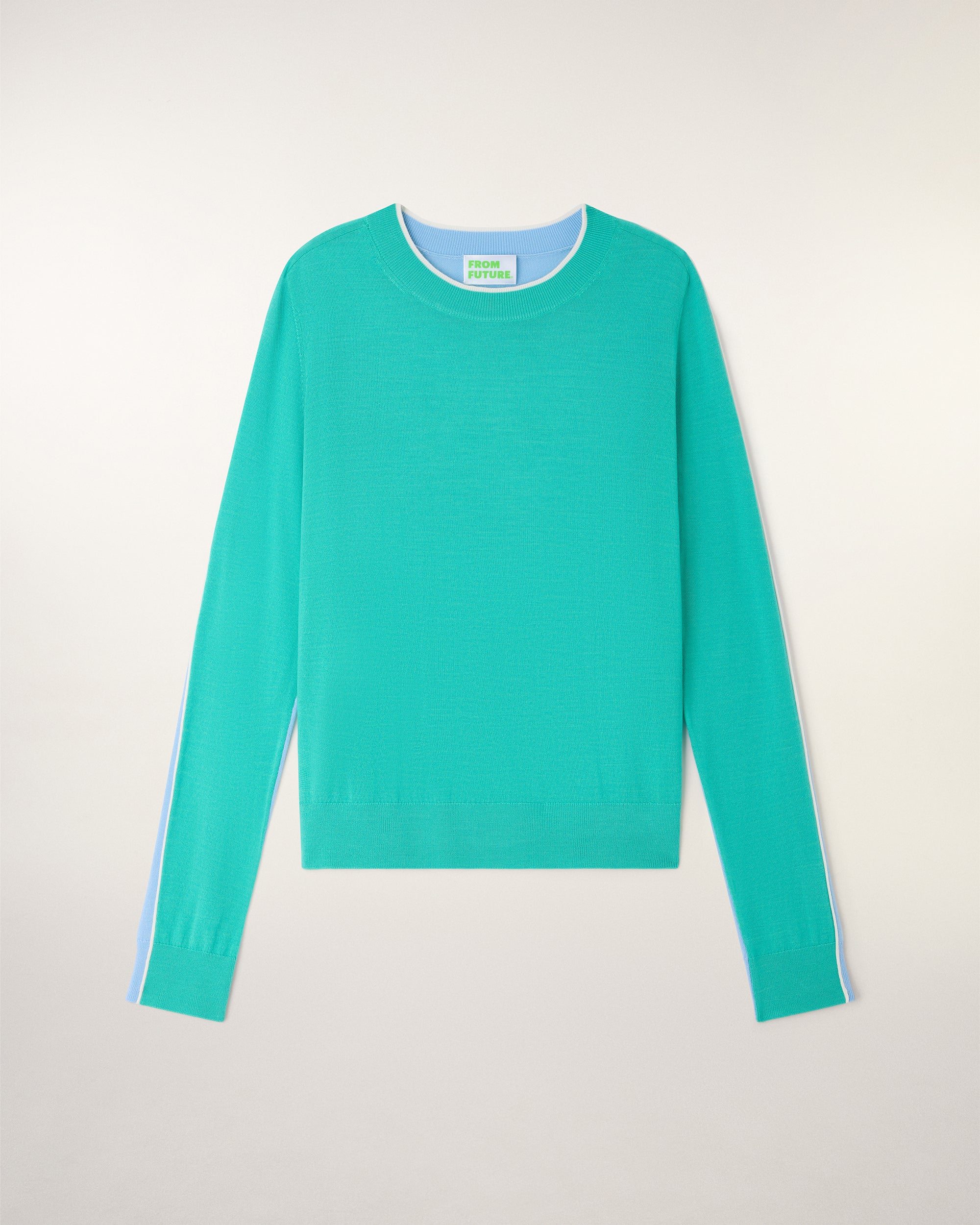 Tricolor Crewneck Sweater (S26 / FEMME / Aqua Love / RWS) - Image 5