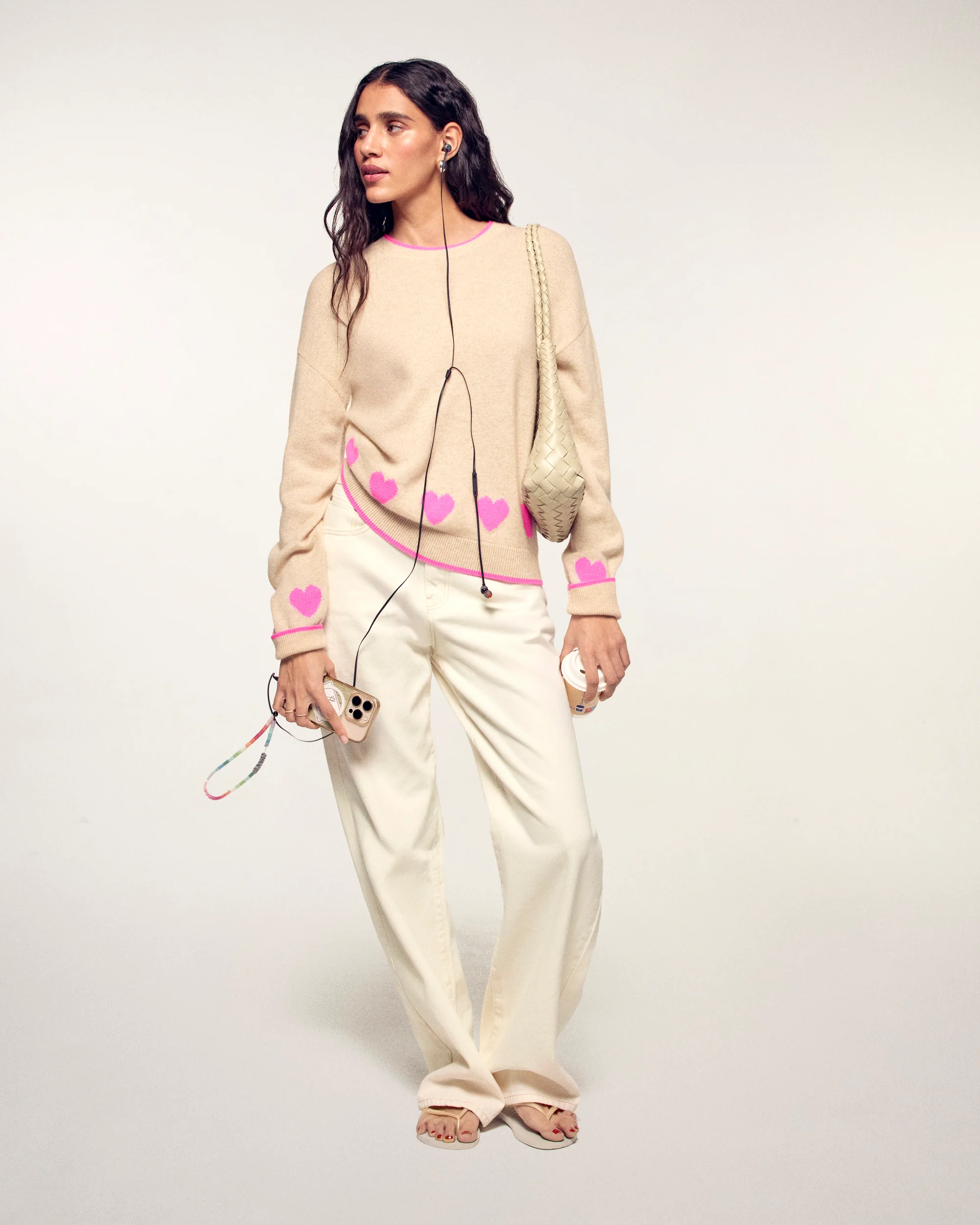 Heart Crewneck Sweater (S26 / FEMME / Beige Chiné) - Image 3