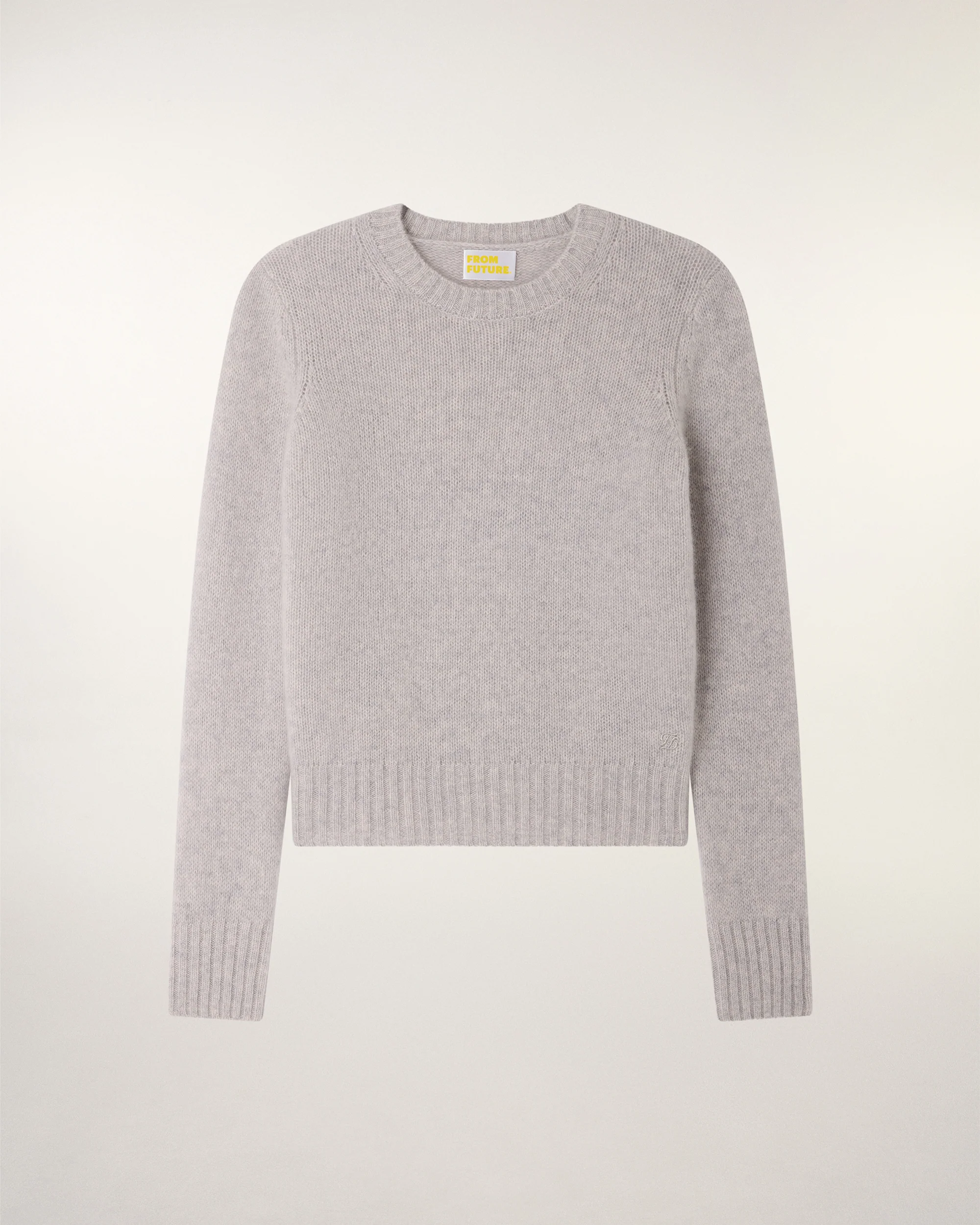 Cropped Crewneck Sweater (S26 / FEMME / Gris Chiné Clair) - Image 5