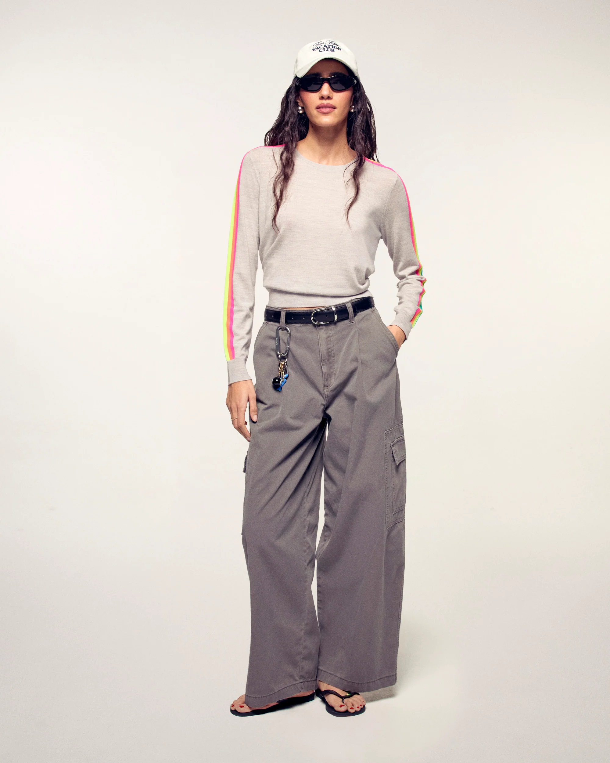 Striped Crewneck Sweater Multicolor (S26 / FEMME / Gris Chiné Clair / RWS) - Image 5