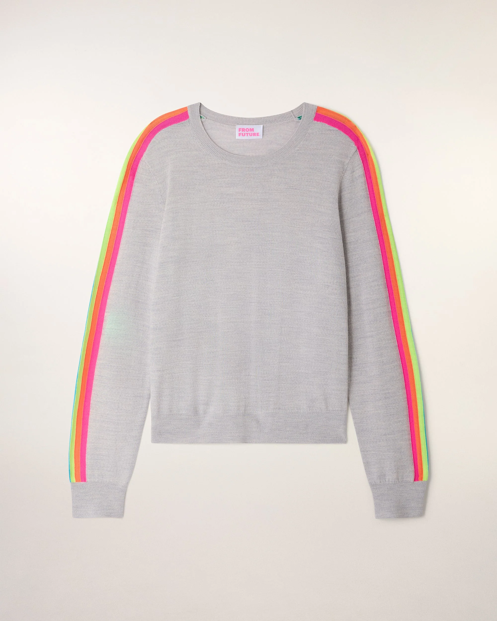 Striped Crewneck Sweater Multicolor (S26 / FEMME / Gris Chiné Clair / RWS) - Image 6