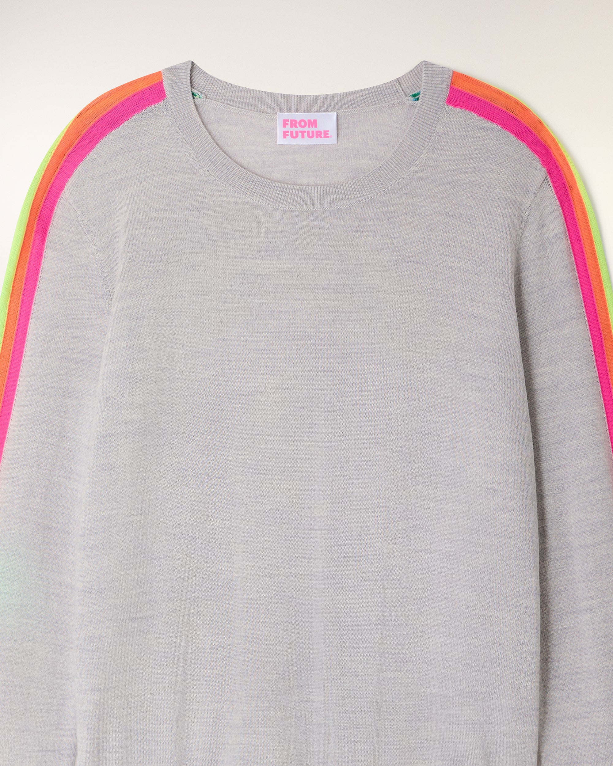 Striped Crewneck Sweater Multicolor (S26 / FEMME / Gris Chiné Clair / RWS) - Image 7