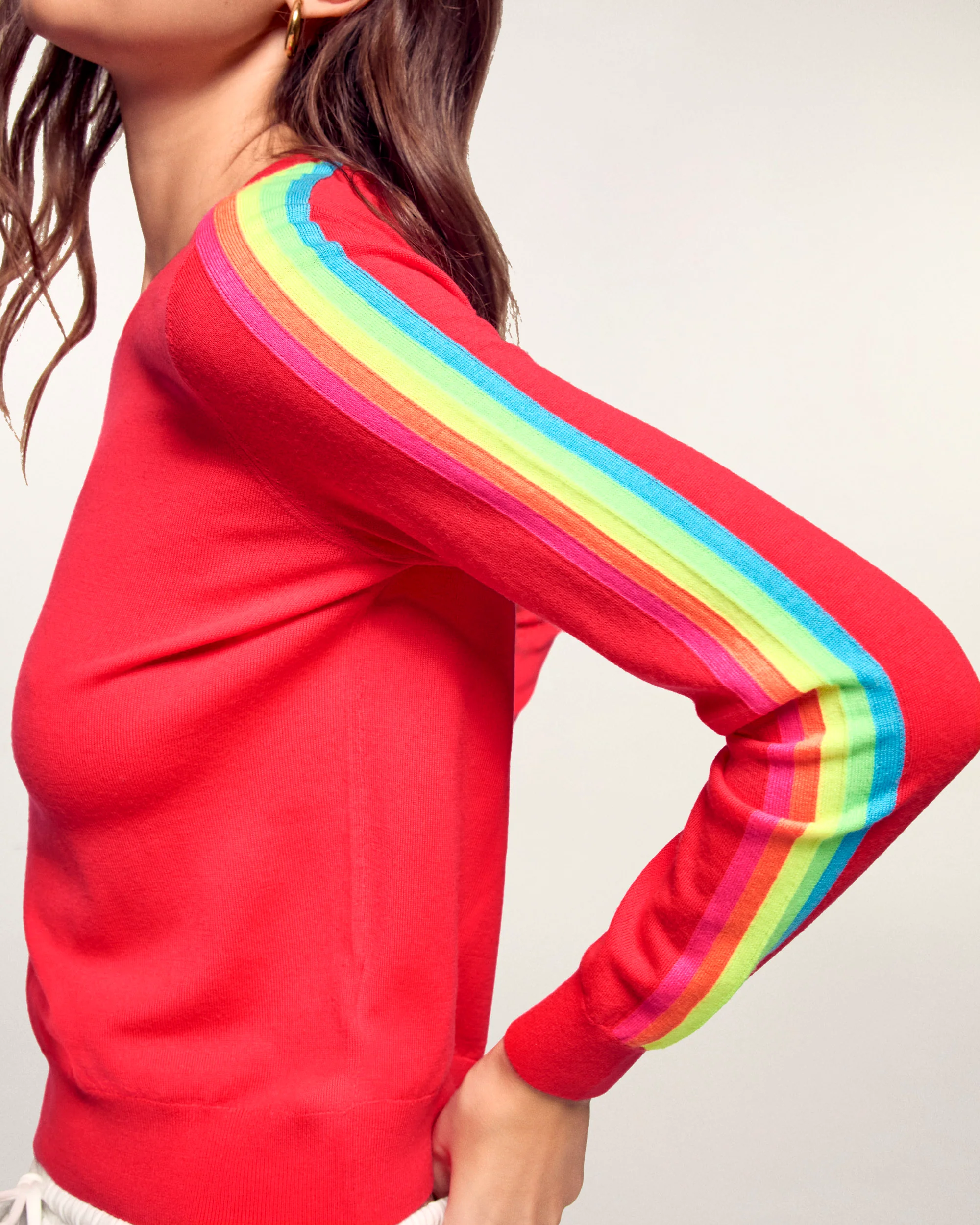 Striped Crewneck Sweater Multicolor (S26 / FEMME / Love Coral / RWS) - Image 4