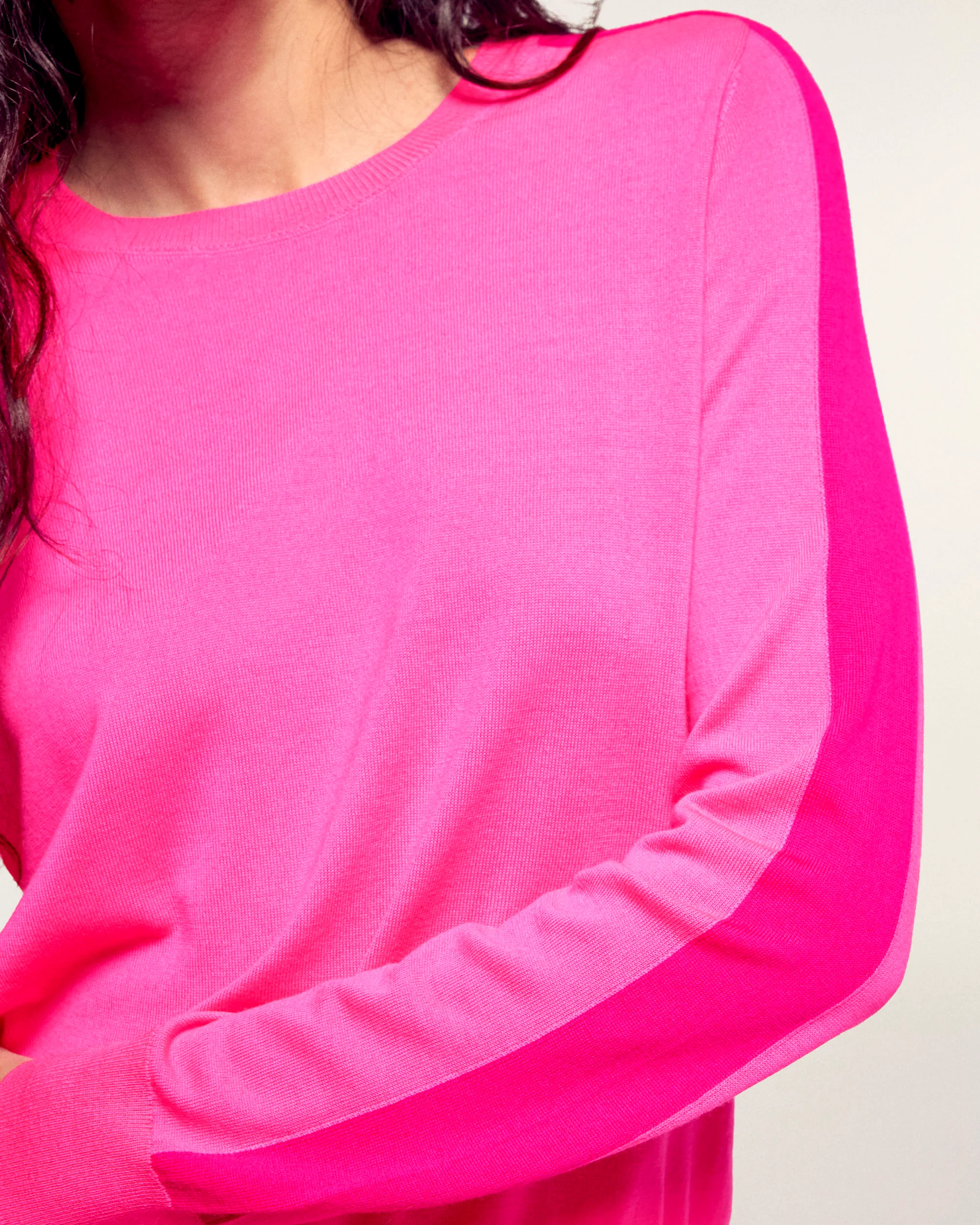 Striped Crewneck Sweater (S26 / FEMME / Love Pink / RWS) - Image 2