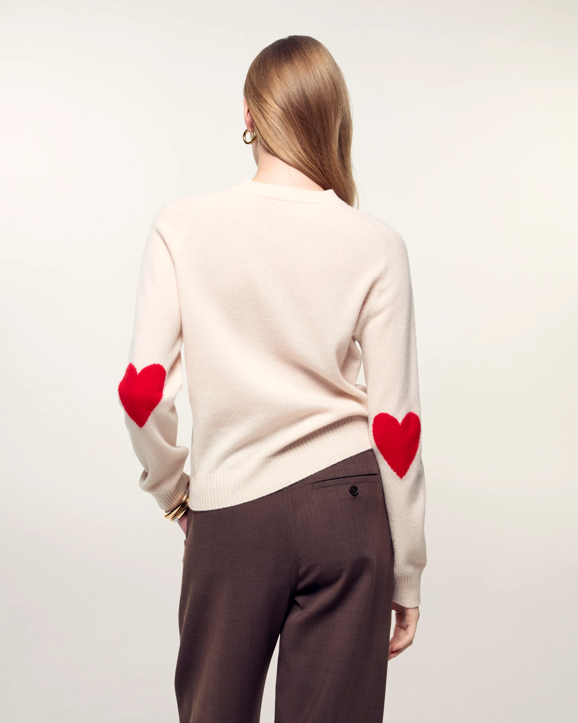 Heart Jacquard Crewneck Sweater (S26/ FEMME/ Sable)