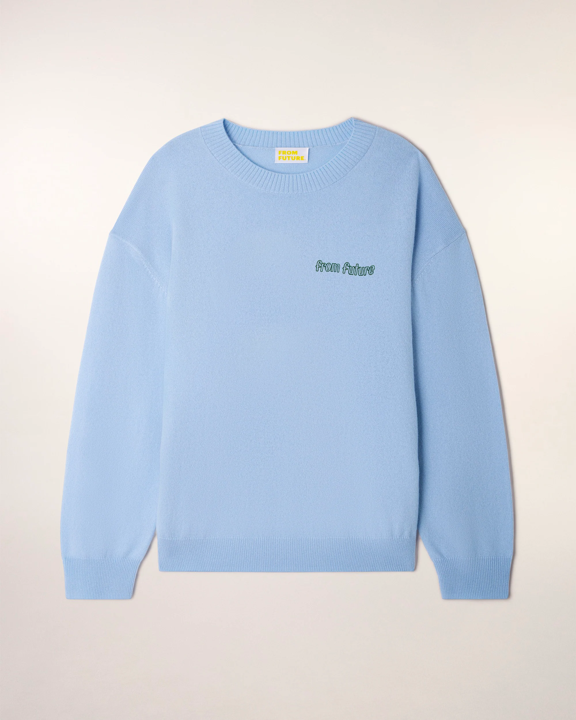 Intarsia Pattern Crew Neck Sweater (S26/ HOMME/ Baby Blue) - Image 5