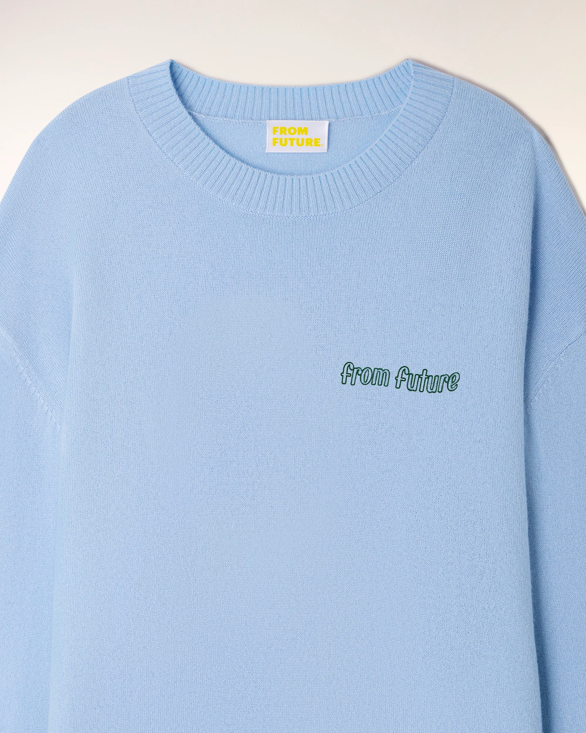 Intarsia Pattern Crew Neck Sweater (S26/ HOMME/ Baby Blue) - Image 6