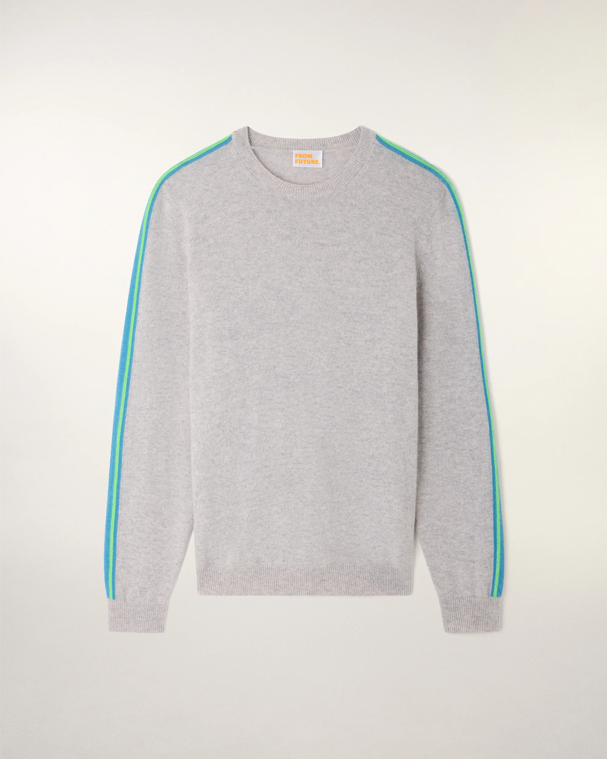 Striped Crew Neck Sweater (S26 / HOMME/ Gris chiné clair) - Image 5