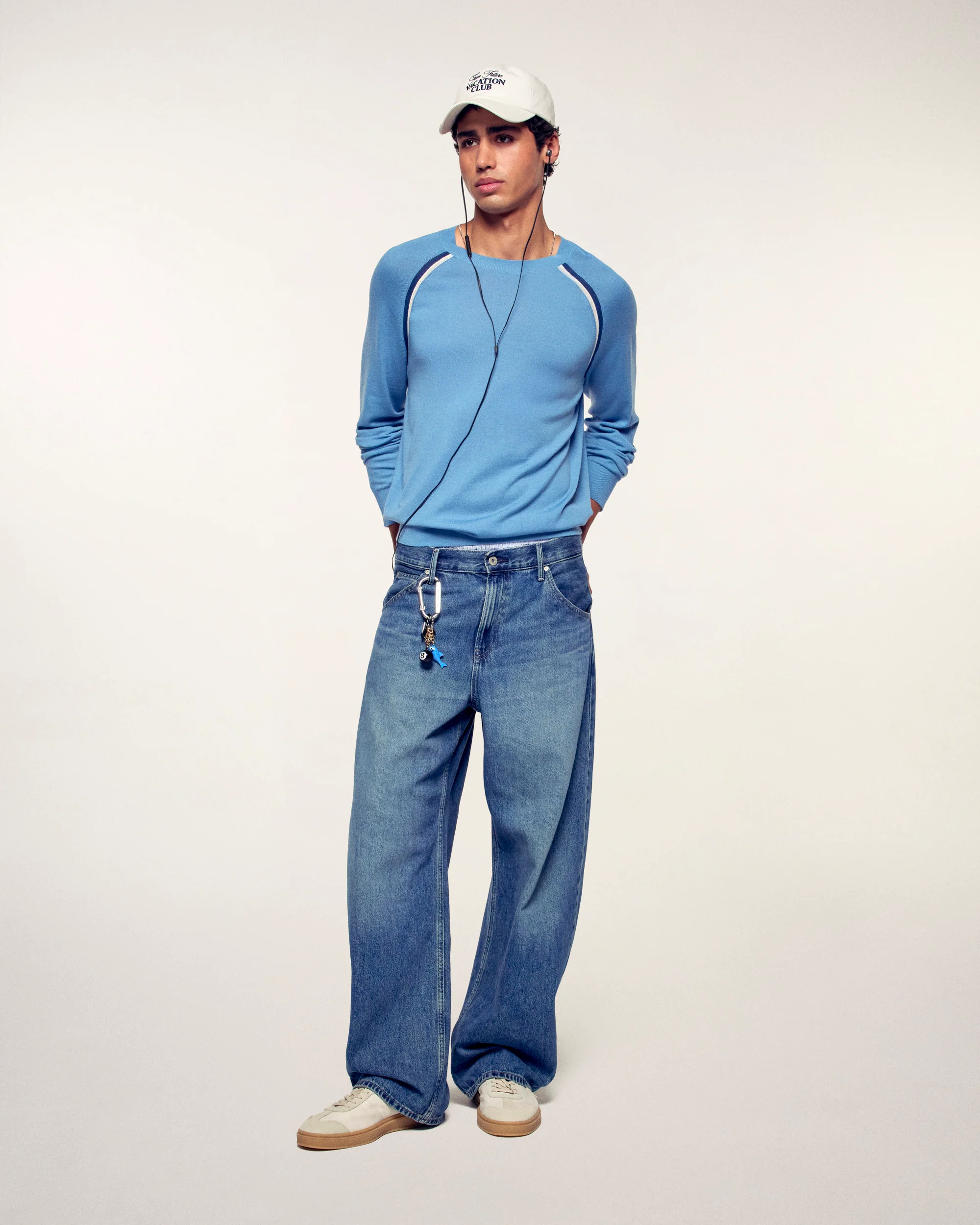 Striped Crew Neck Sweater (S26/ HOMME/ Intense Blue / RWS) - Image 3