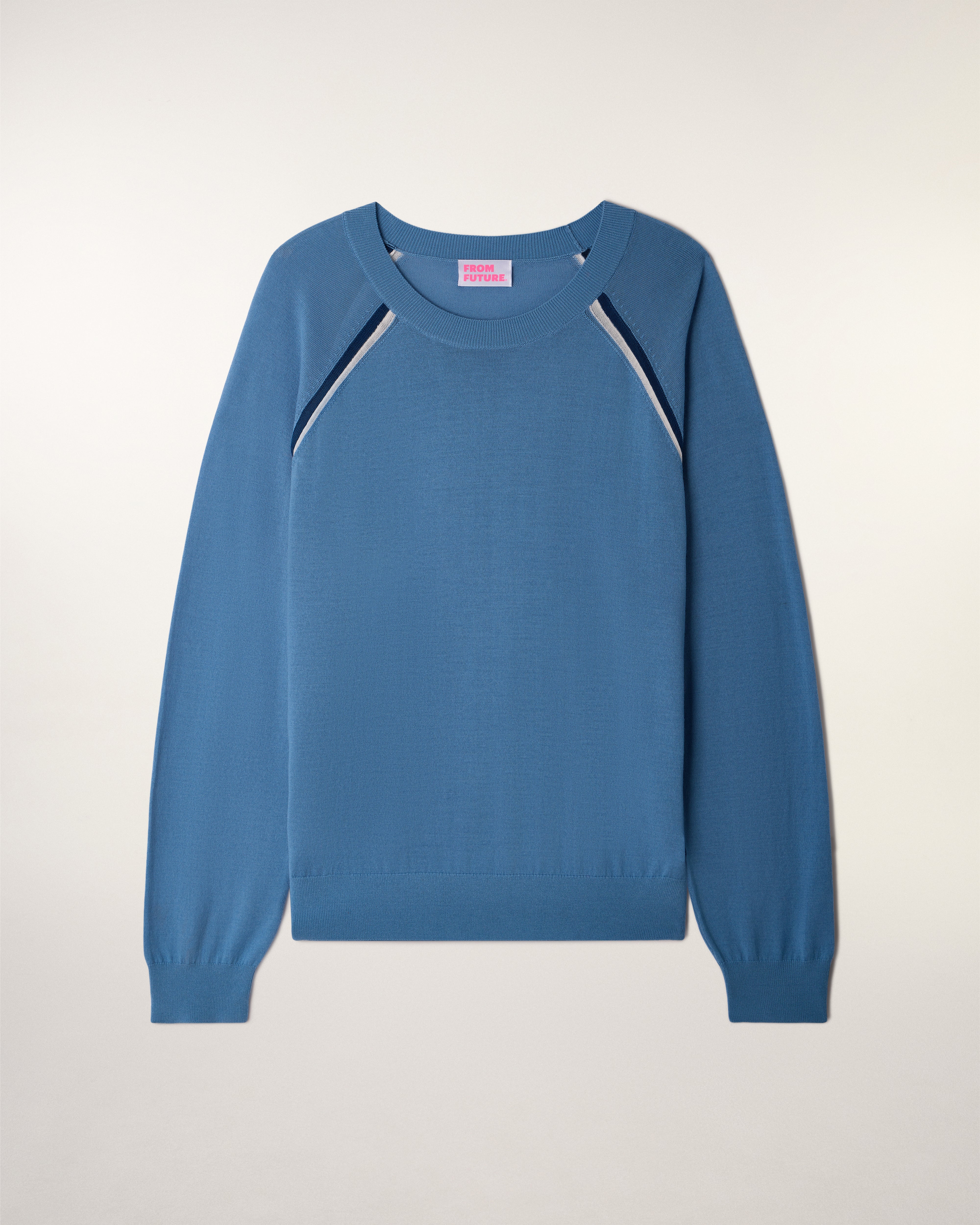 Striped Crew Neck Sweater (S26/ HOMME/ Intense Blue / RWS) - Image 6