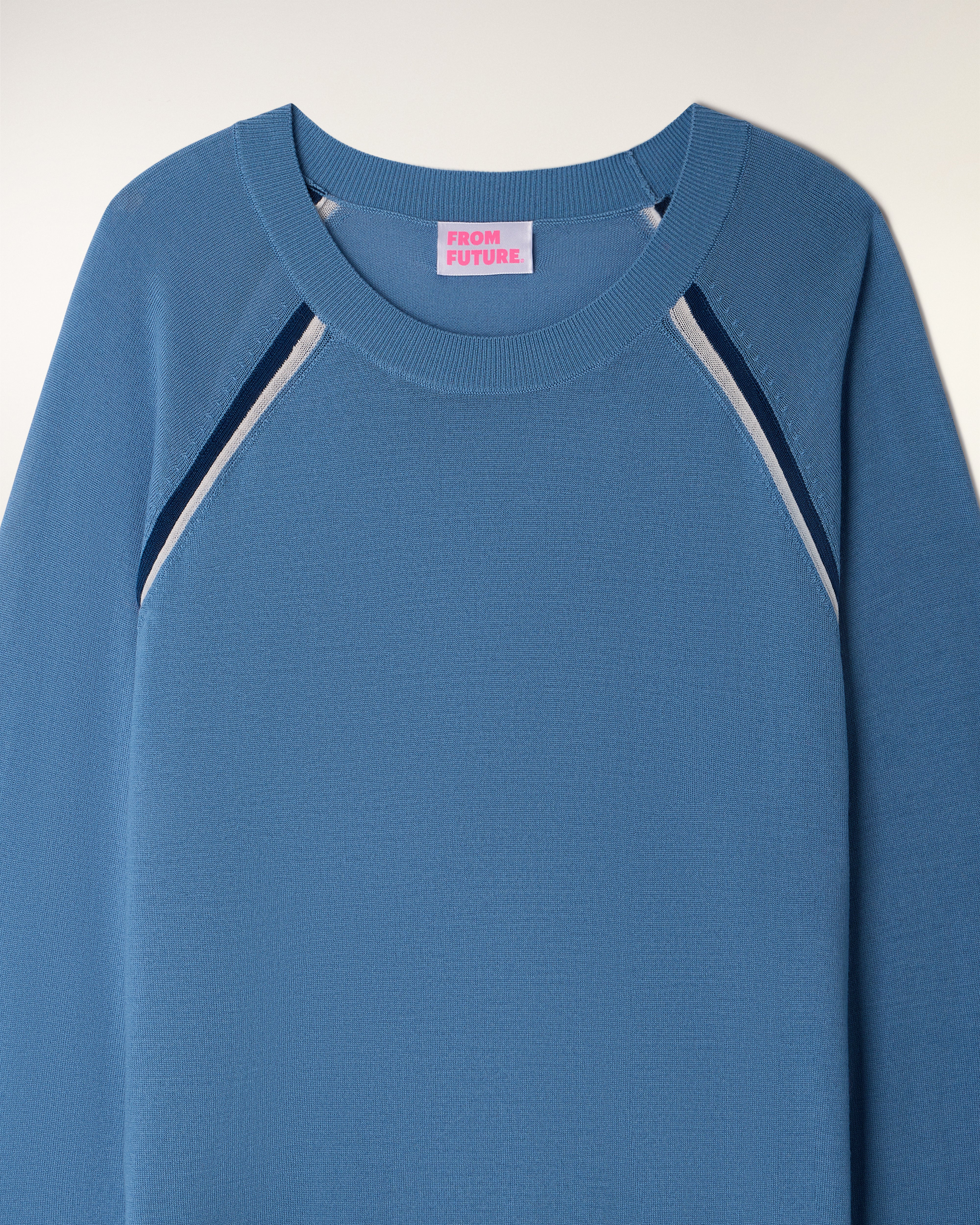 Striped Crew Neck Sweater (S26/ HOMME/ Intense Blue / RWS) - Image 7