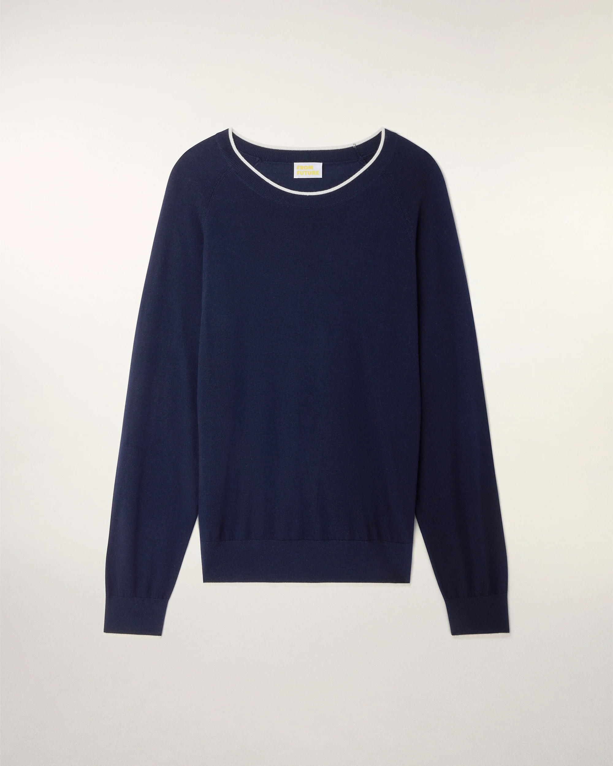 Contrast Trim Crewneck Sweater (S26 / HOMME / Navy / RWS) - Image 5