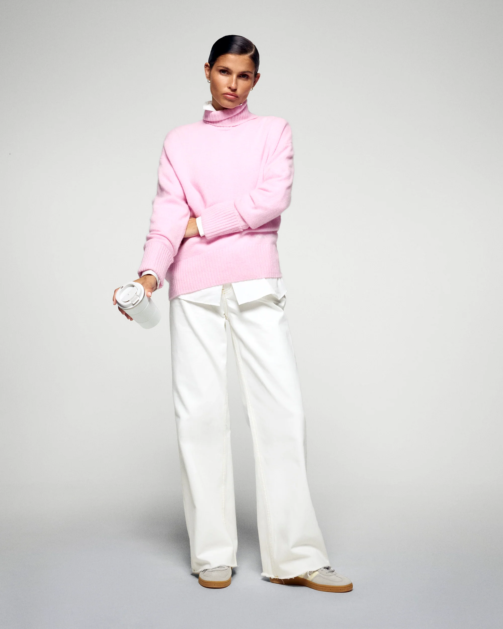 Turtleneck Sweater (H25 / WOMEN / Cotton Pink) - Image 2