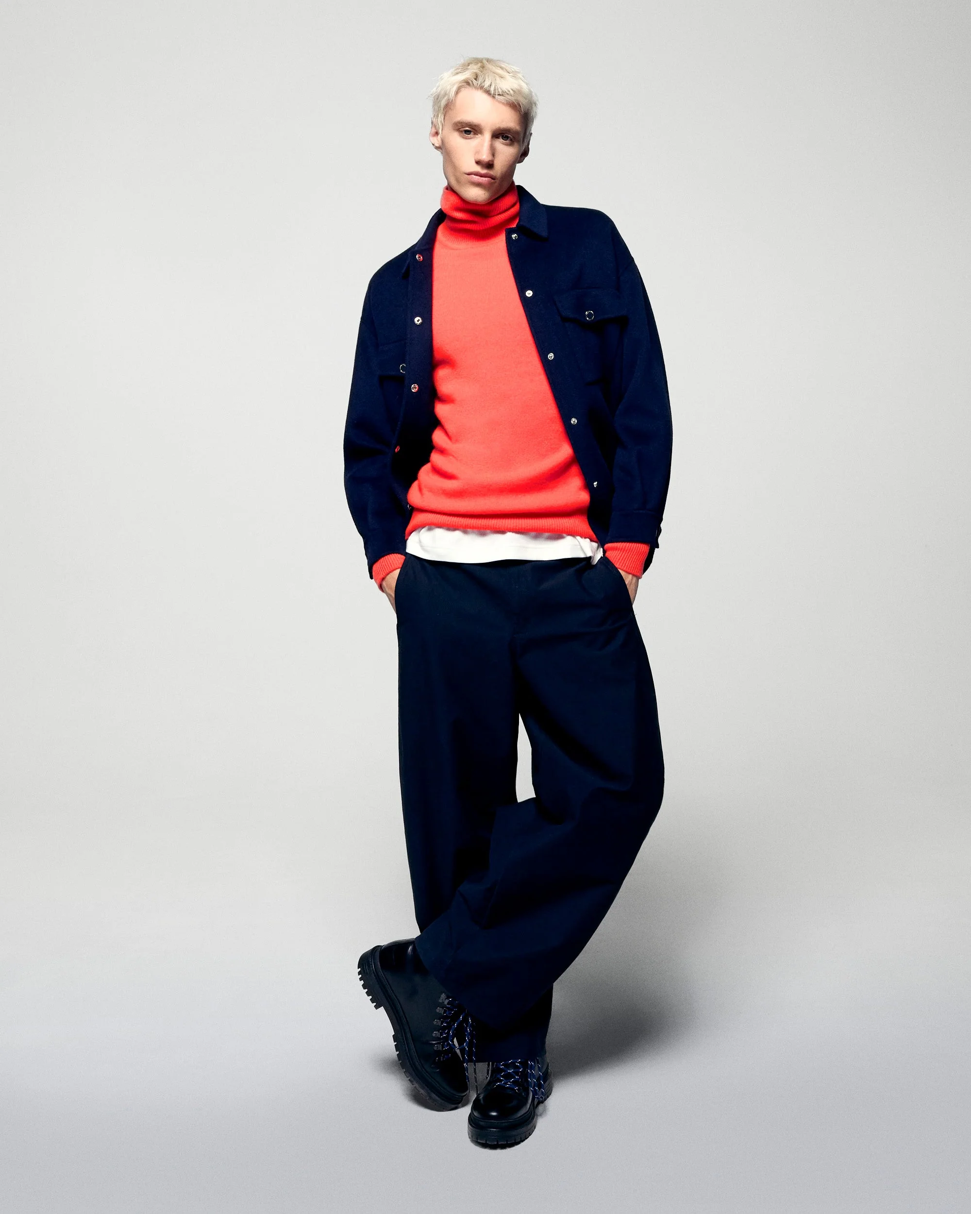 Thick Turtleneck Sweater  (H25 / HOMME / Cosmic Orange) - Image 3