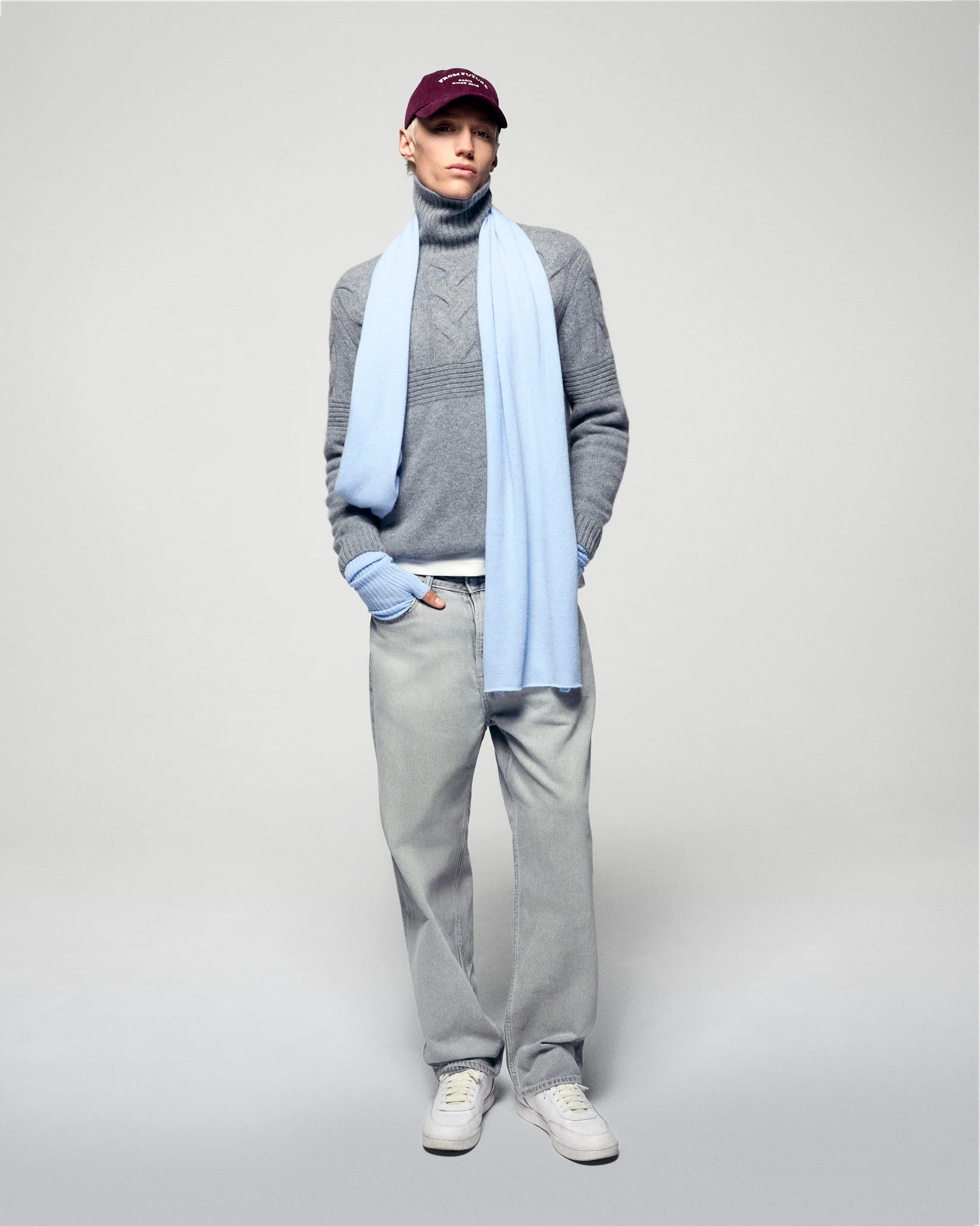 Cable-knit Turtleneck Sweater (H25 / HOMME / Dark Heather Gray) - Image 4