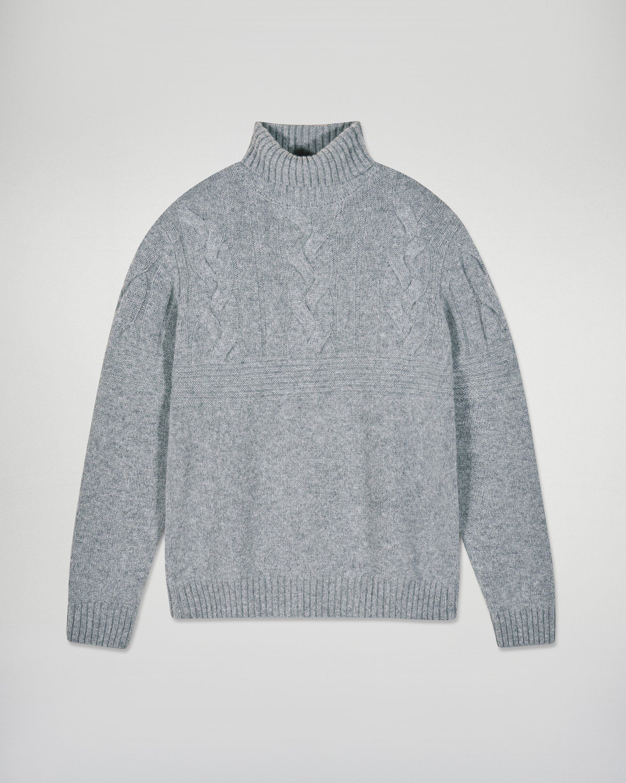 Cable-knit Turtleneck Sweater (H25 / HOMME / Dark Heather Gray) - Image 6