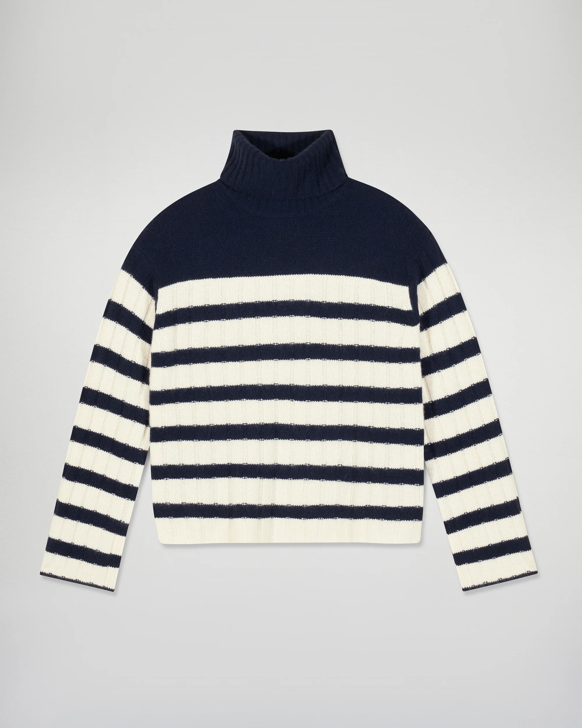 Striped Turtleneck Sweater (H25 / FEMME / Navy) - Image 6