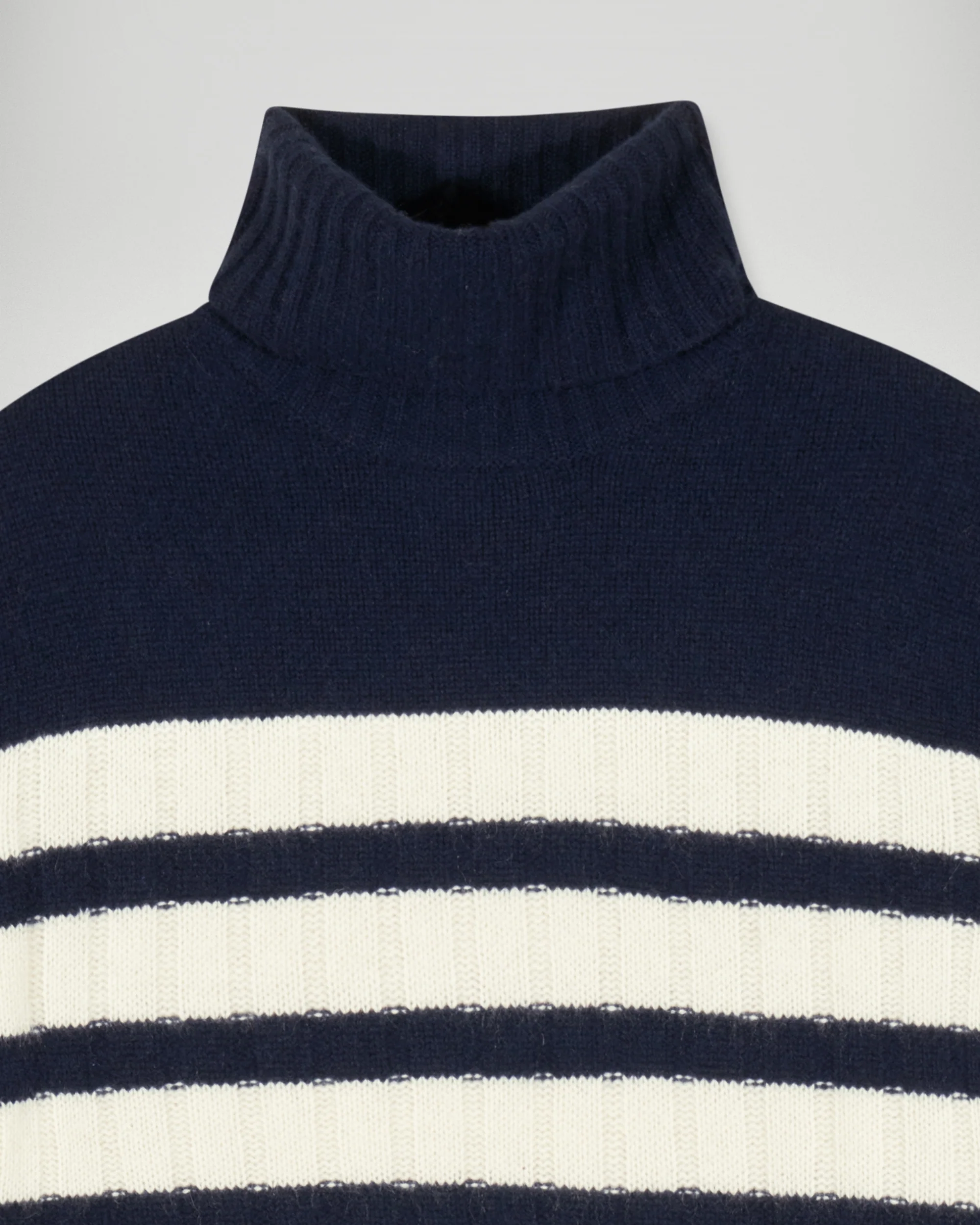 Striped Turtleneck Sweater (H25 / FEMME / Navy) - Image 7