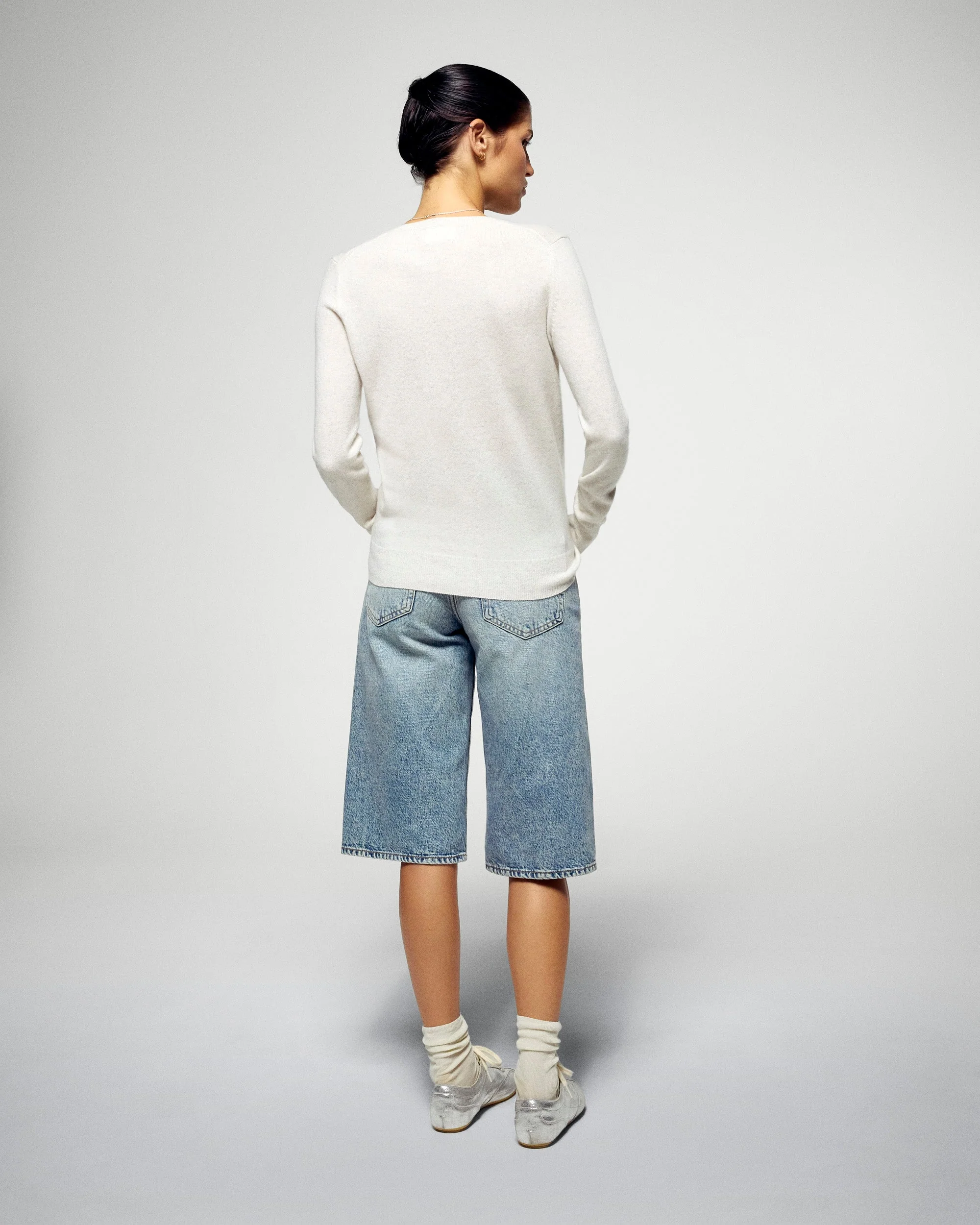 V-Neck Sweaters (H25 / FEMME / Heathered Ecru) - Image 4