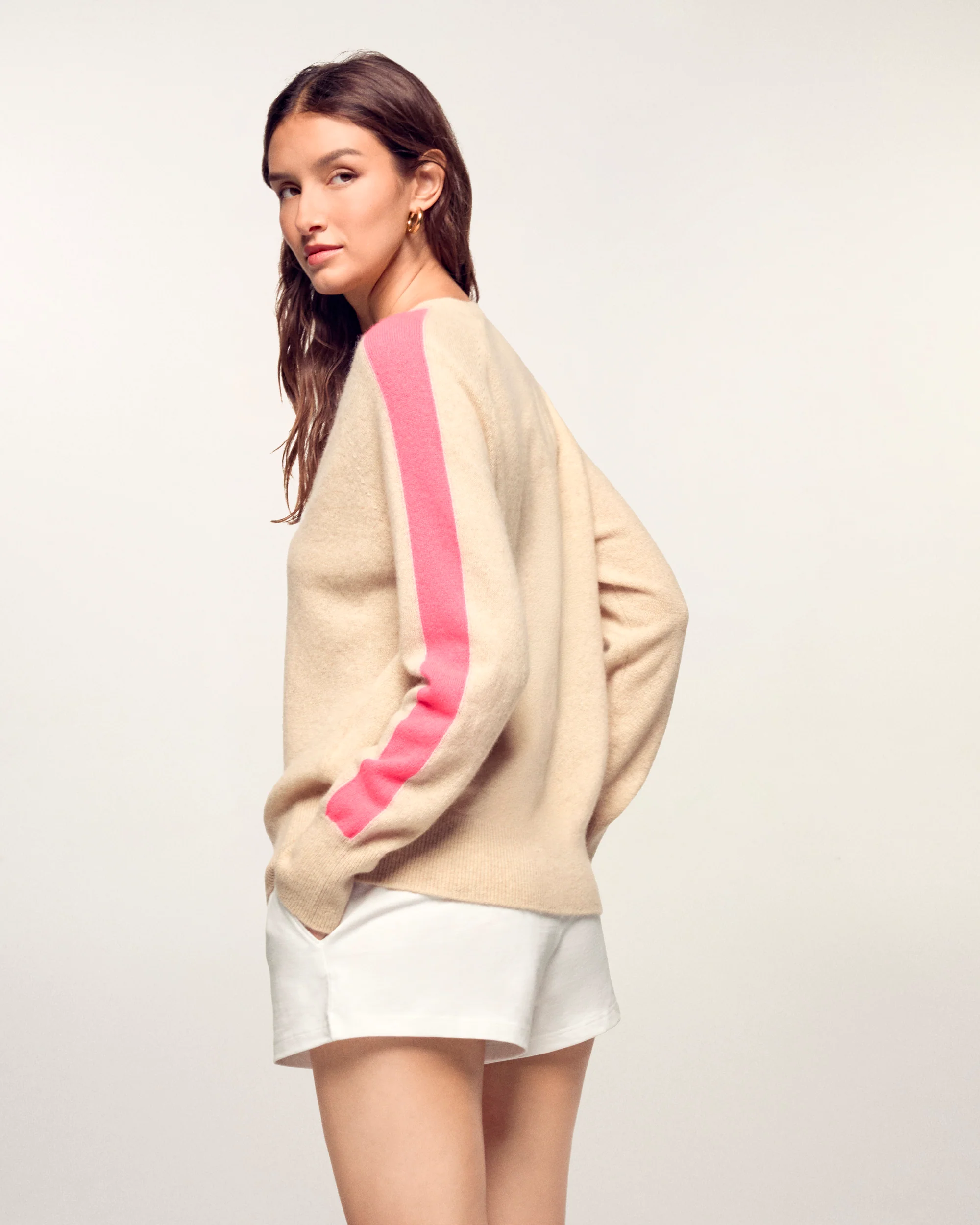 V-Neck Sweater (S26 / FEMME / Beige Chiné)