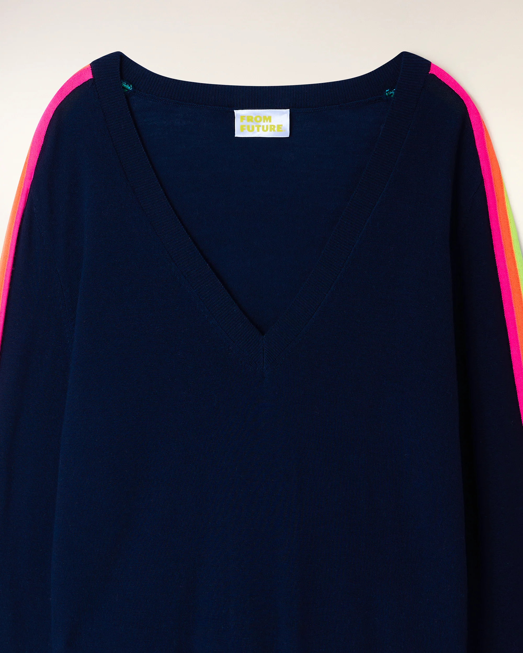 V-Neck Striped Sweater (S26 / FEMME / Navy / RWS) - Image 7