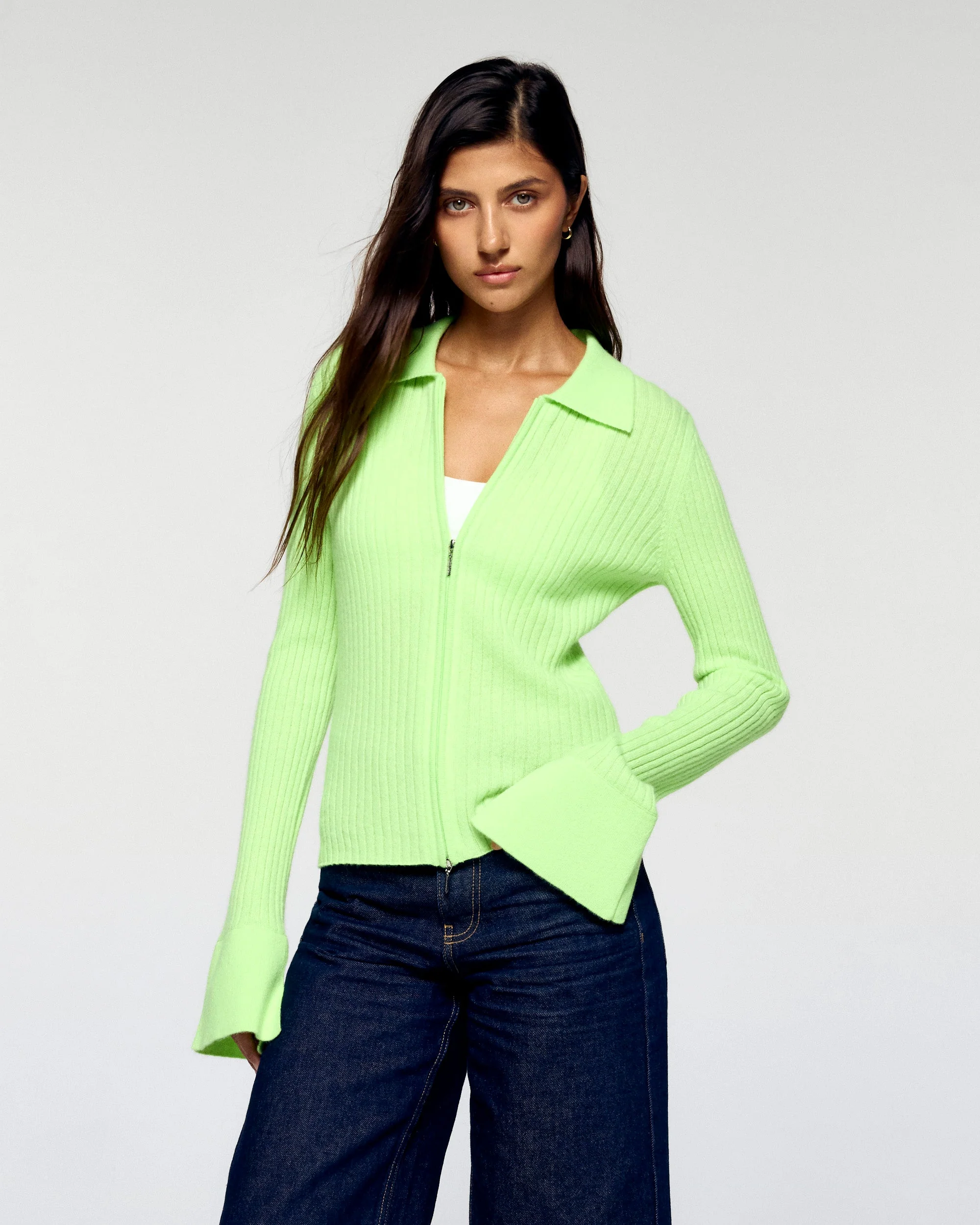 Knit Vest (H25 / WOMEN / Candy Green)