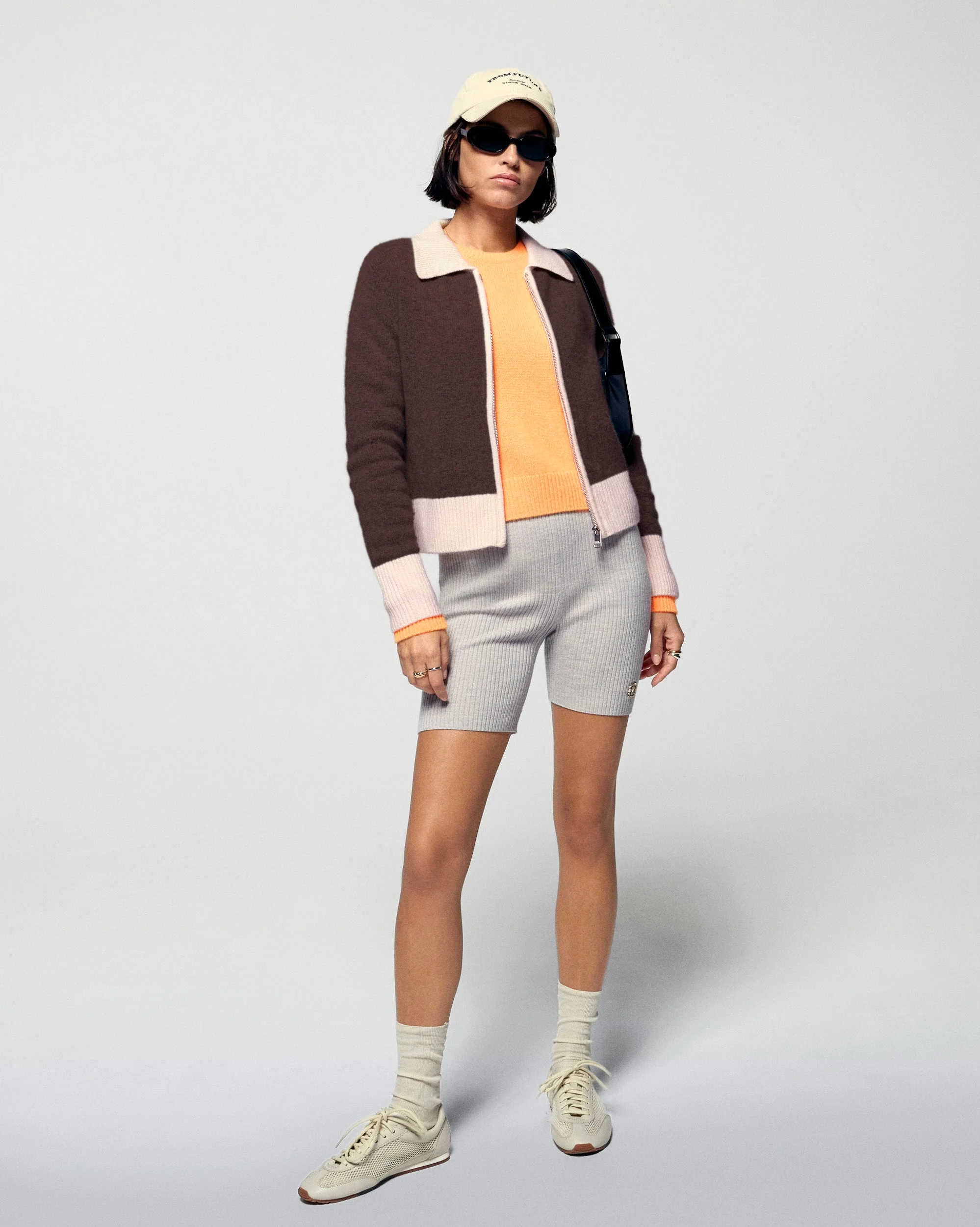 Contrast Rib Cardigan (H25 / FEMME / Chocolate) - Image 3