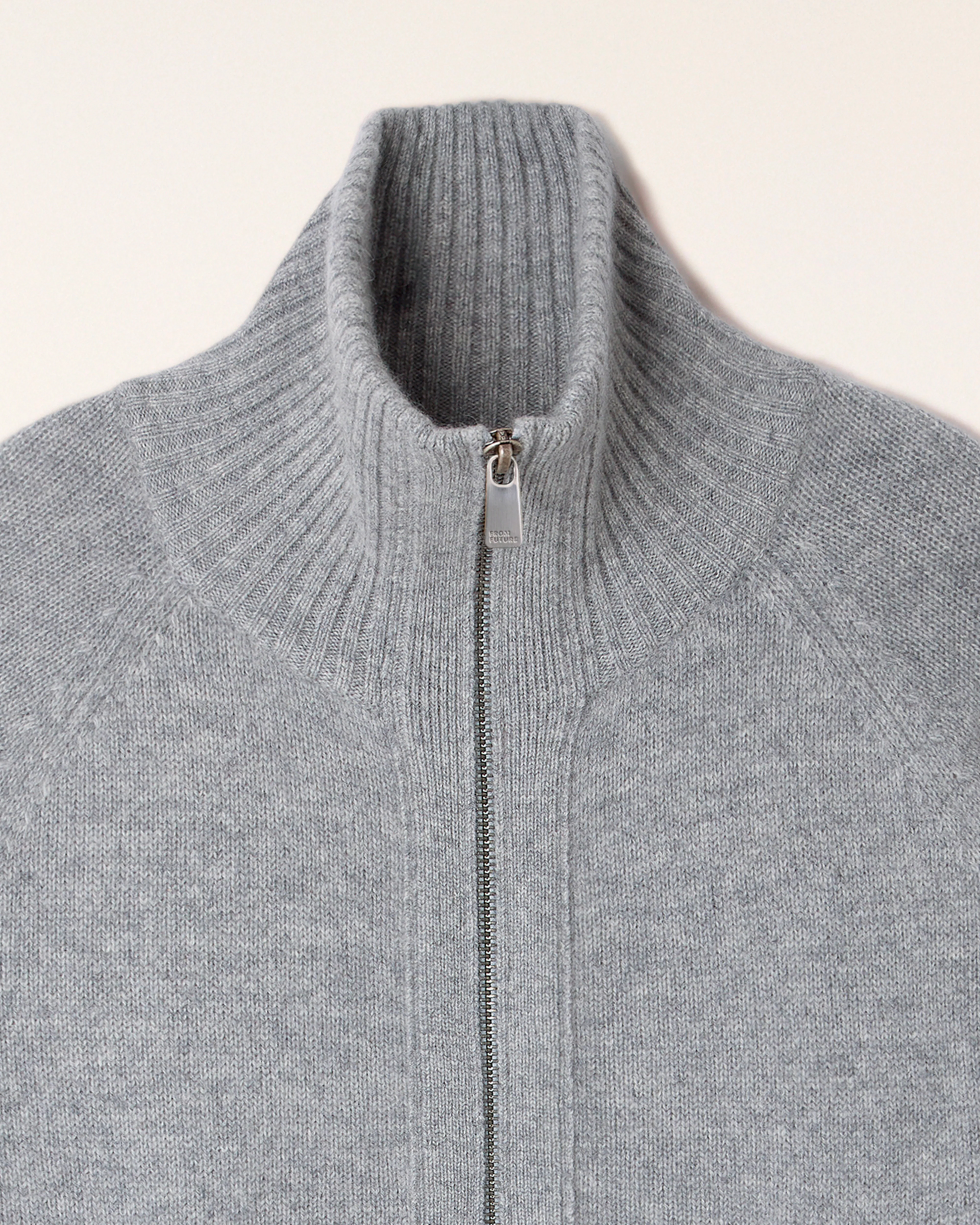Two-way Zip-up Cardigan (S26/ FEMME/ Gris Chiné Foncé) - Image 6