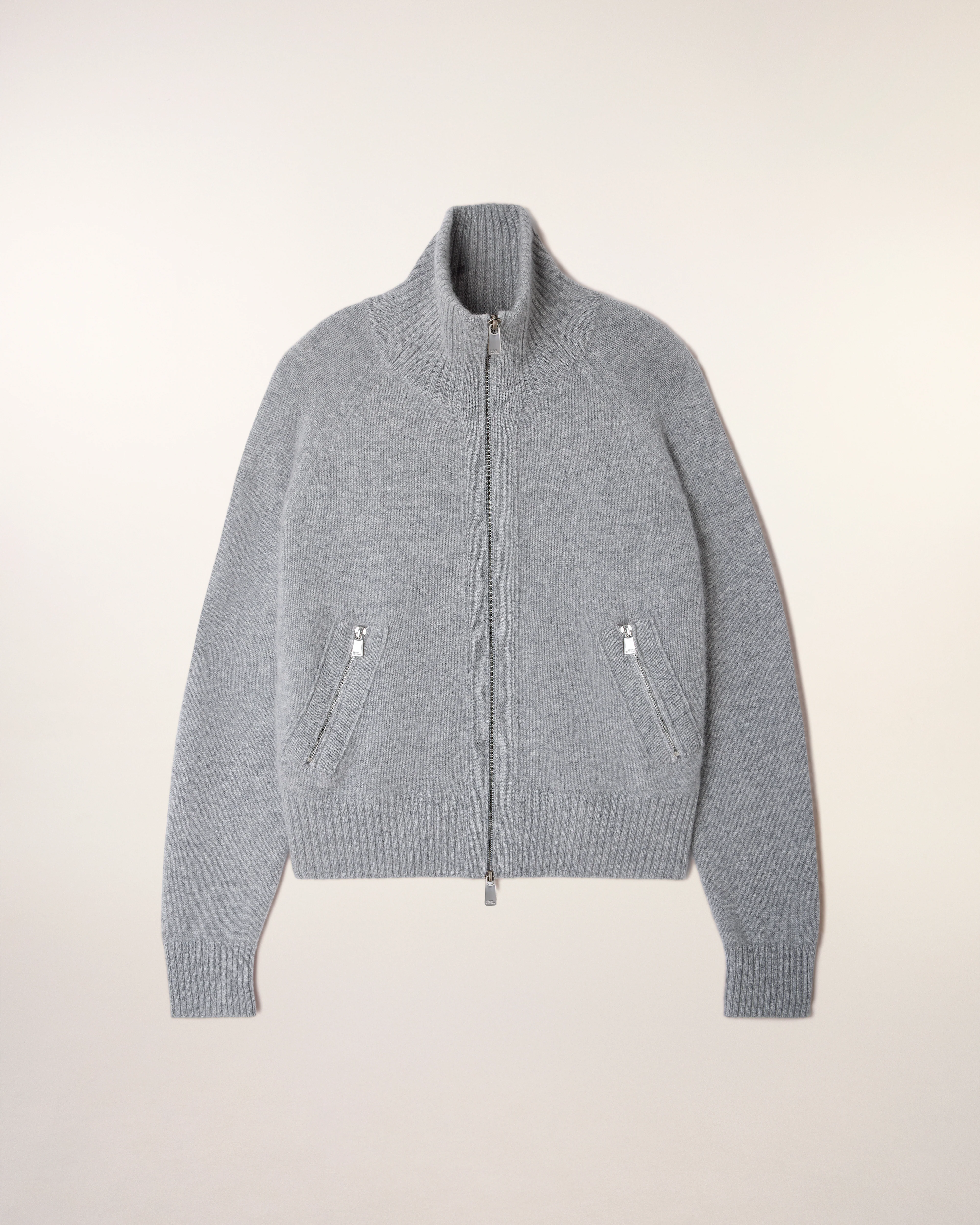 Two-way Zip-up Cardigan (S26/ FEMME/ Gris Chiné Foncé) - Image 7