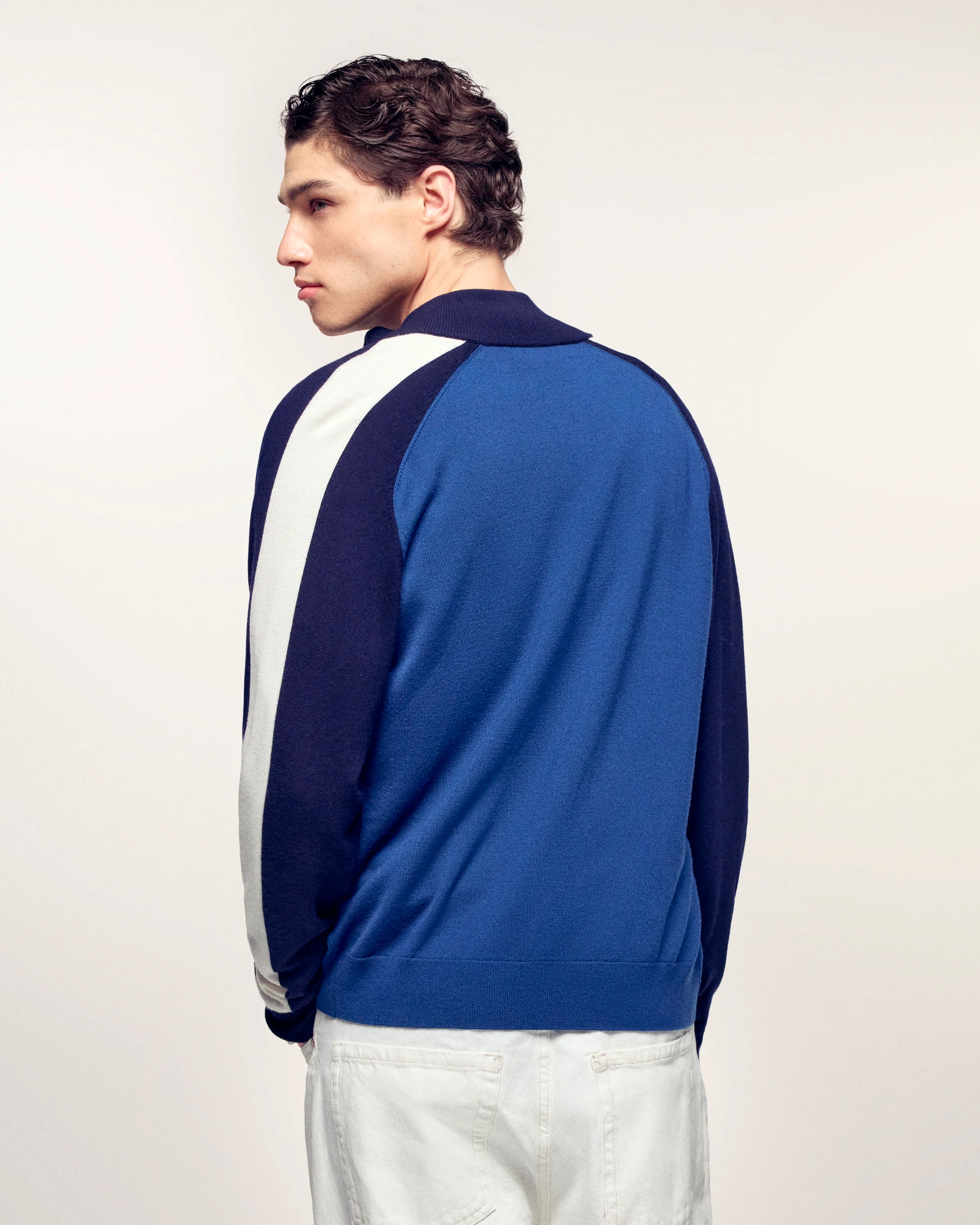 Tricolor Cardigan (S26/ HOMME/ Riviera Blue / RWS) - Image 3