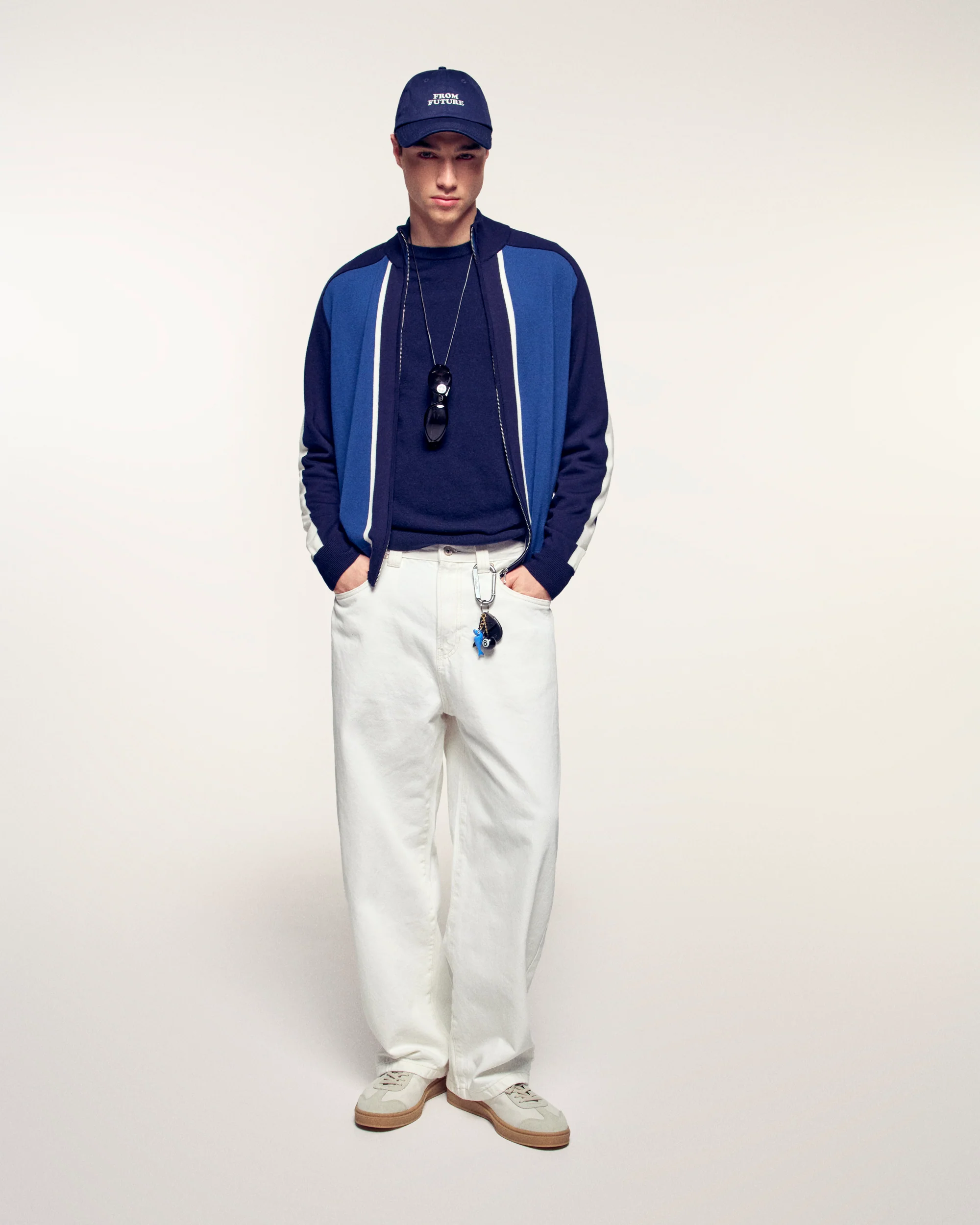 Tricolor Cardigan (S26/ HOMME/ Riviera Blue / RWS) - Image 4