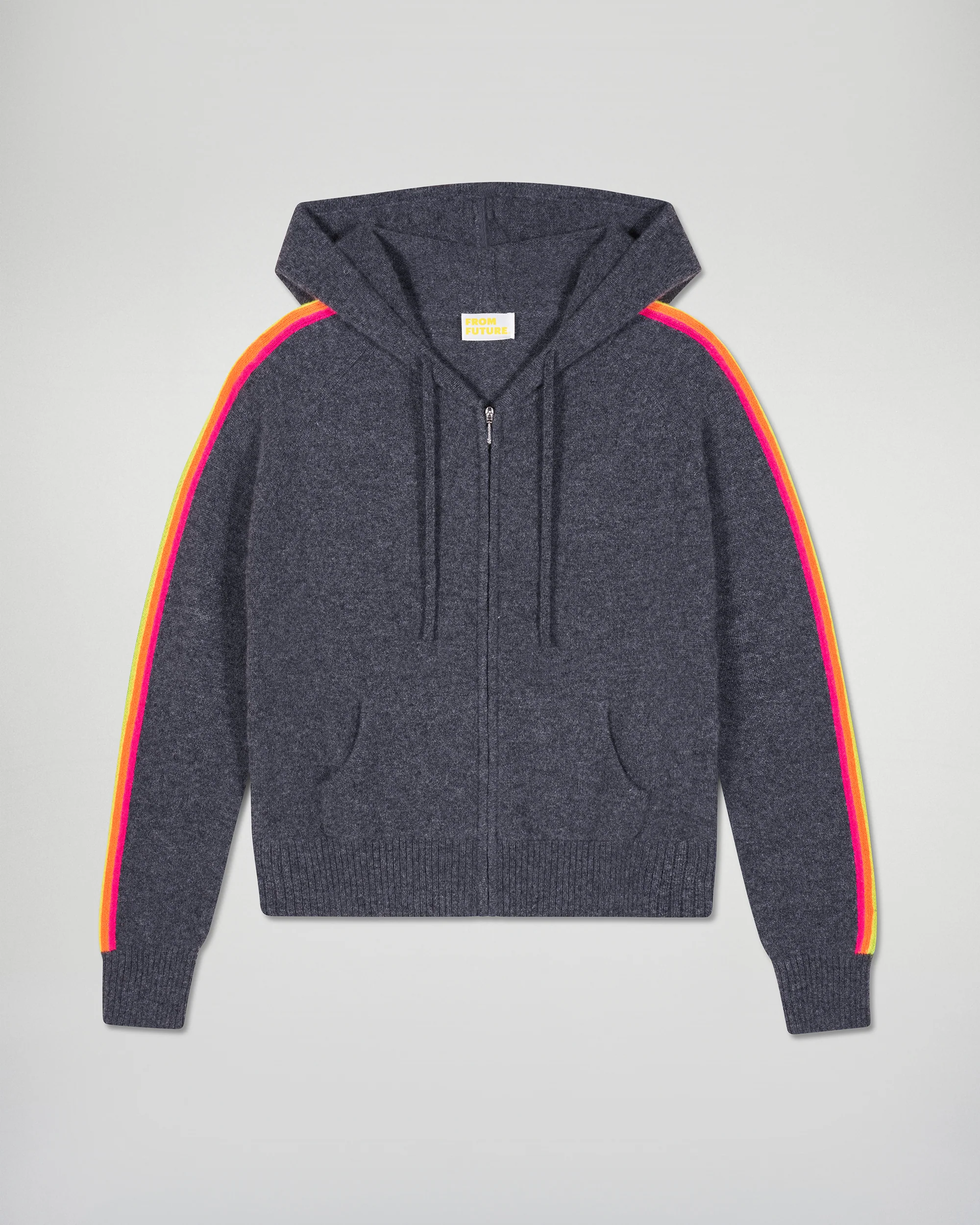 Multicolor Striped Hoodie (H25 / FEMME / Charcoal Gray) - Image 5