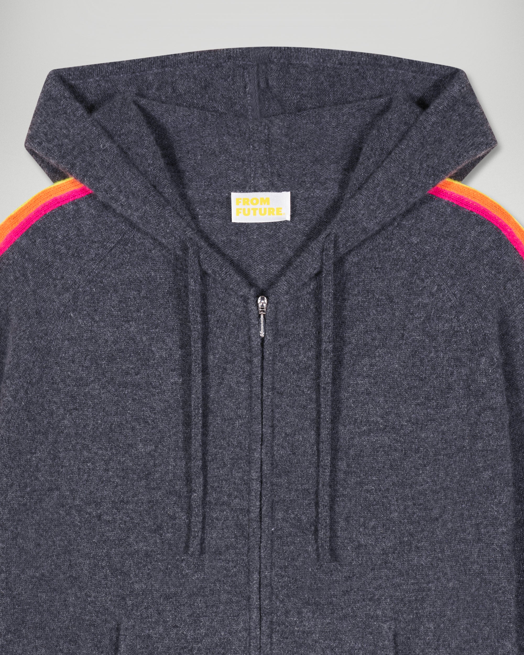 Multicolor Striped Hoodie (H25 / FEMME / Charcoal Gray) - Image 6