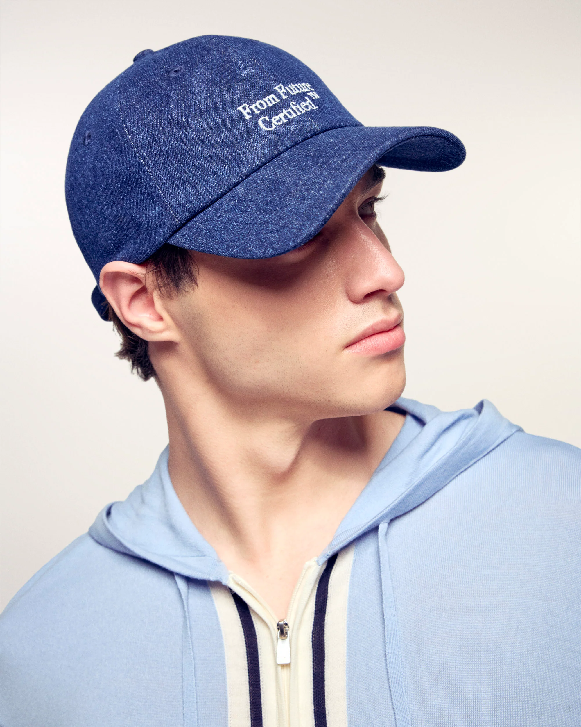 Contrasting Striped Hoodie (S26 / HOMME/ Infinity Blue / RWS) - Image 4
