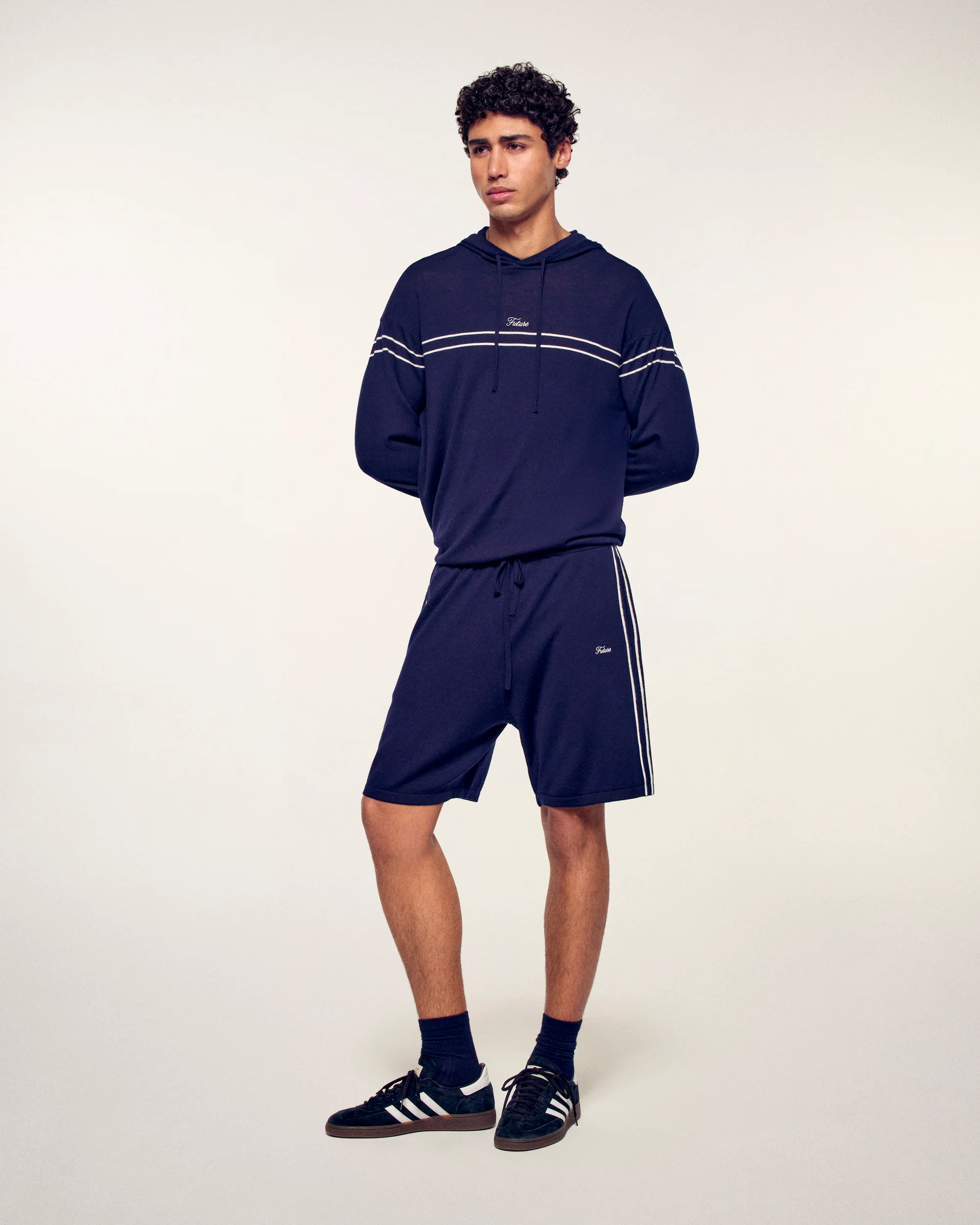 Embroidered Hoodie Sweater (S26 / HOMME/ Navy / RWS) - Image 4