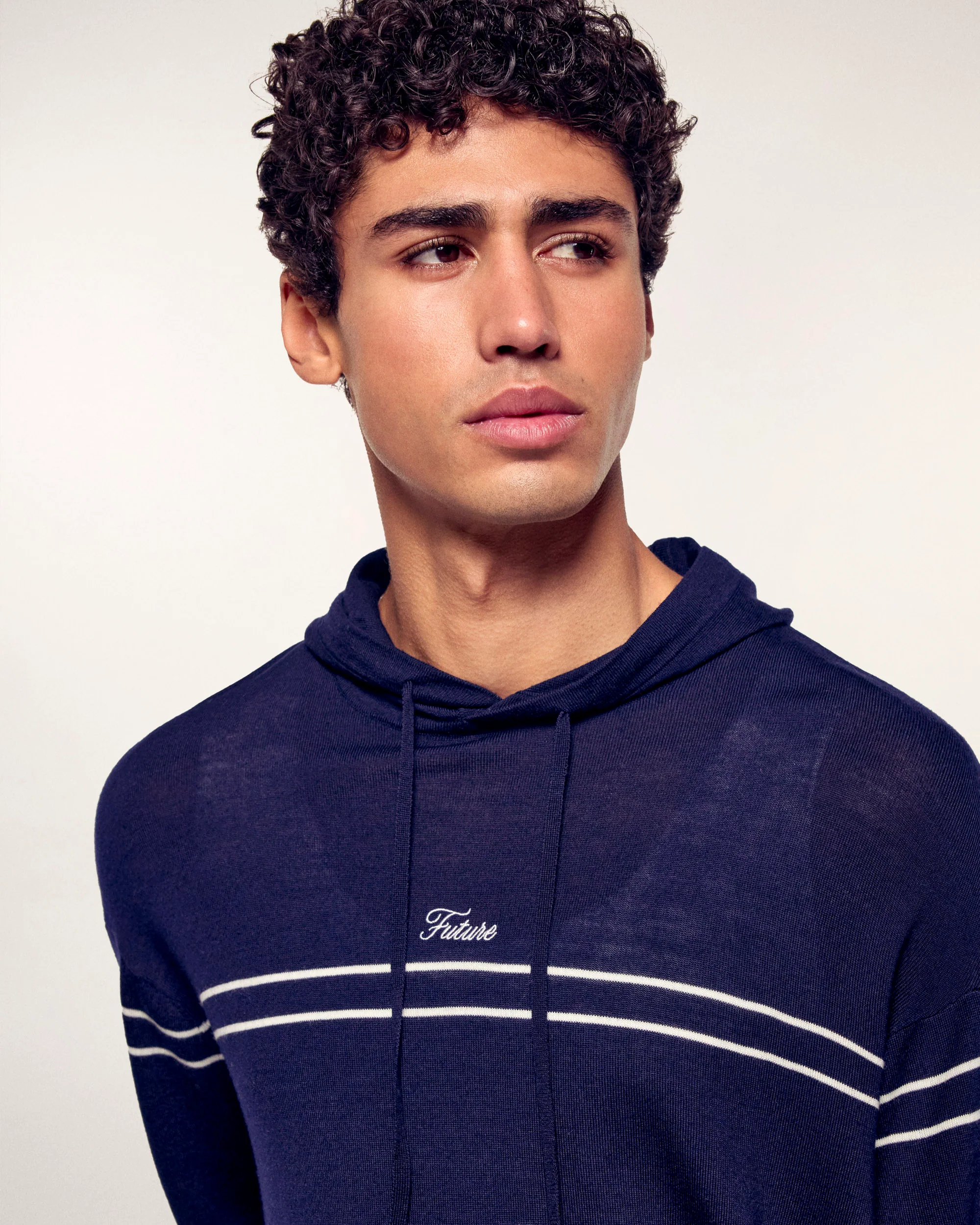 Embroidered Hoodie Sweater (S26 / HOMME/ Navy / RWS) - Image 5