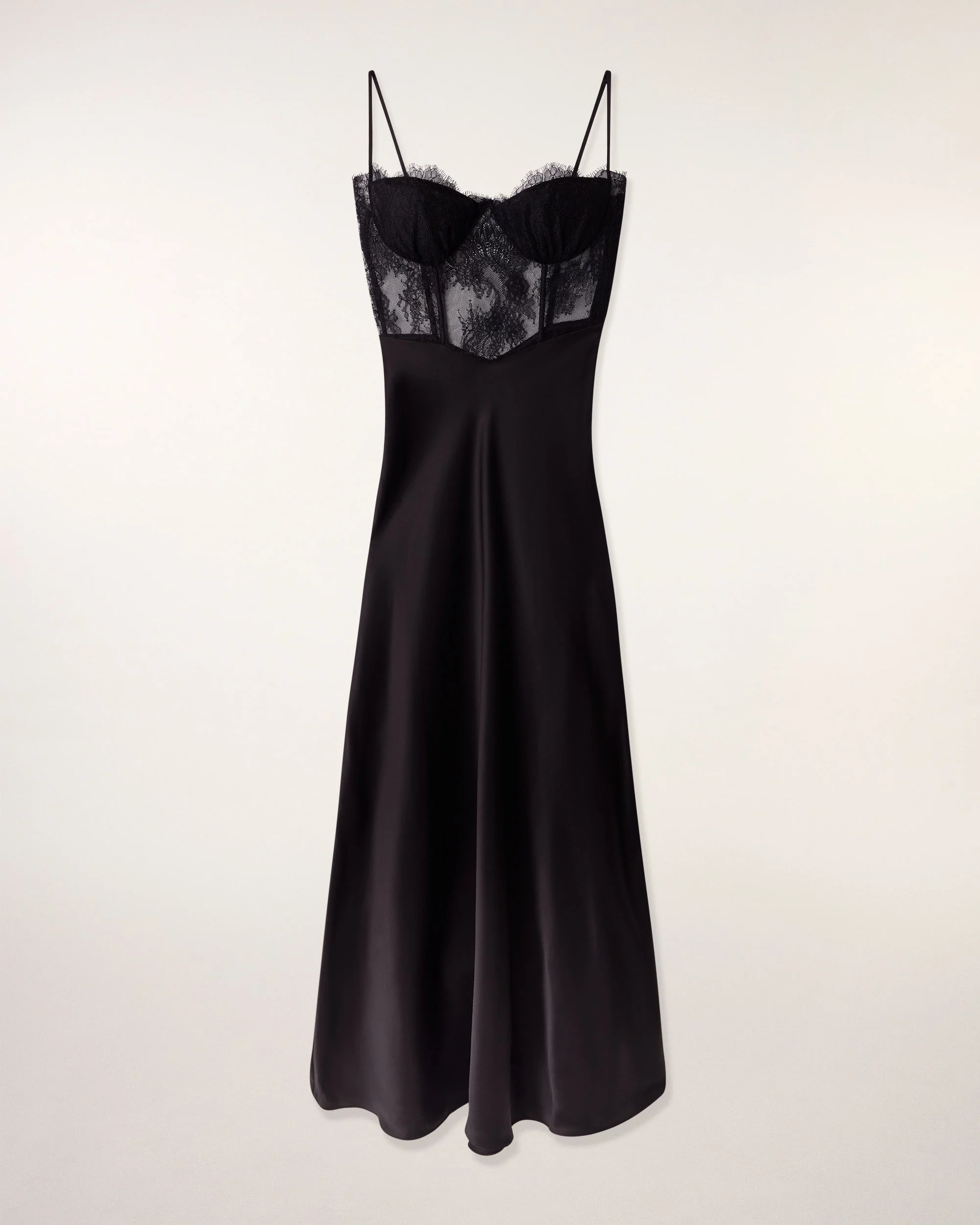 Long Strappy Dress with Lace Top (S26/ FEMME/ Noir) - Image 6