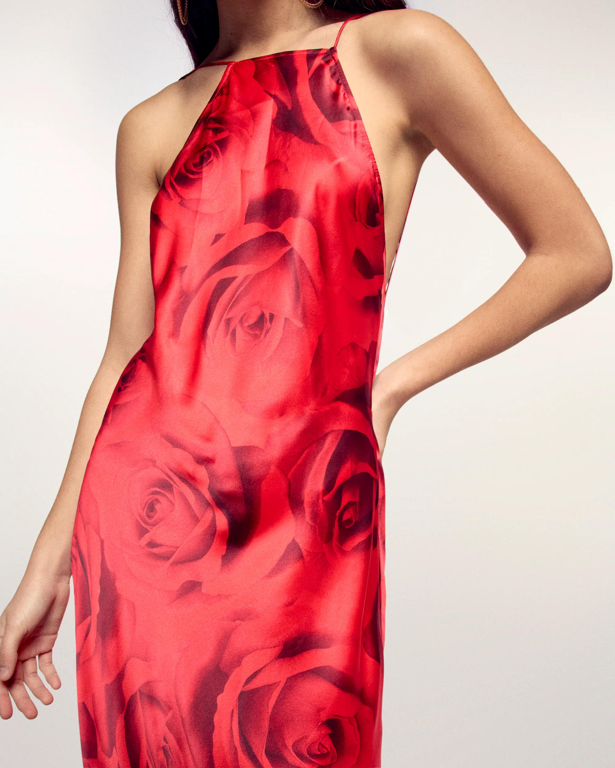 Backless Long Strappy Dress (S26/ FEMME/ Wild Rose Heat) - Image 3