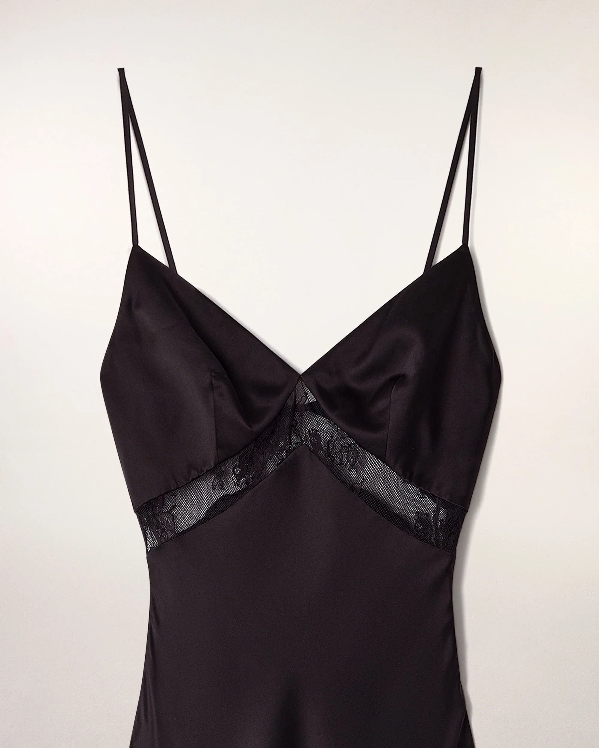 Long Strappy Dress with Lace Cut-outs (S26/ FEMME/ Noir) - Image 8