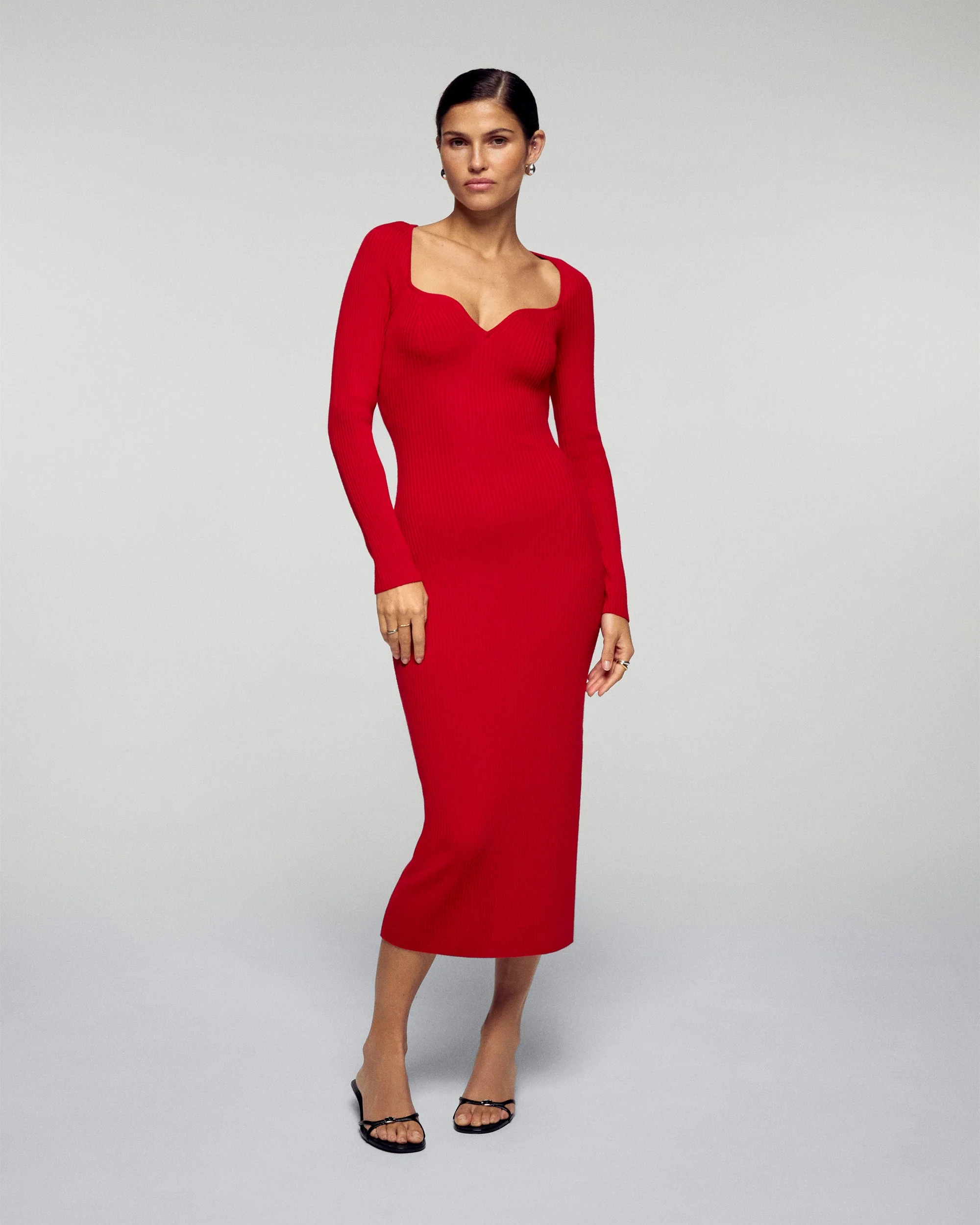 Long Dress Sweetheart Neckline (H25 / FEMME / Hot Red) - Image 3