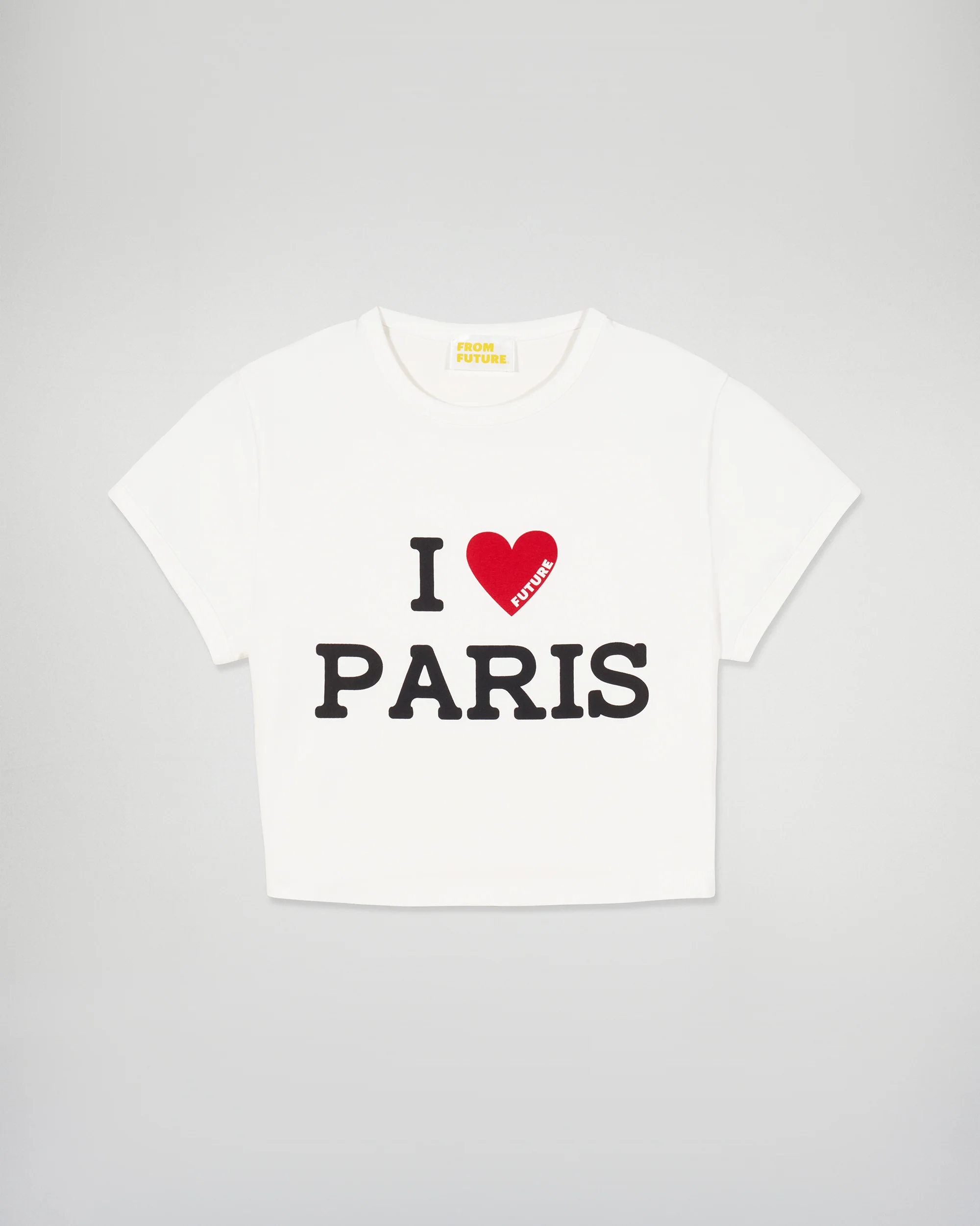 Short Sleeve T-shirt I LOVE PARIS (H25 / WOMEN / White) - Image 5