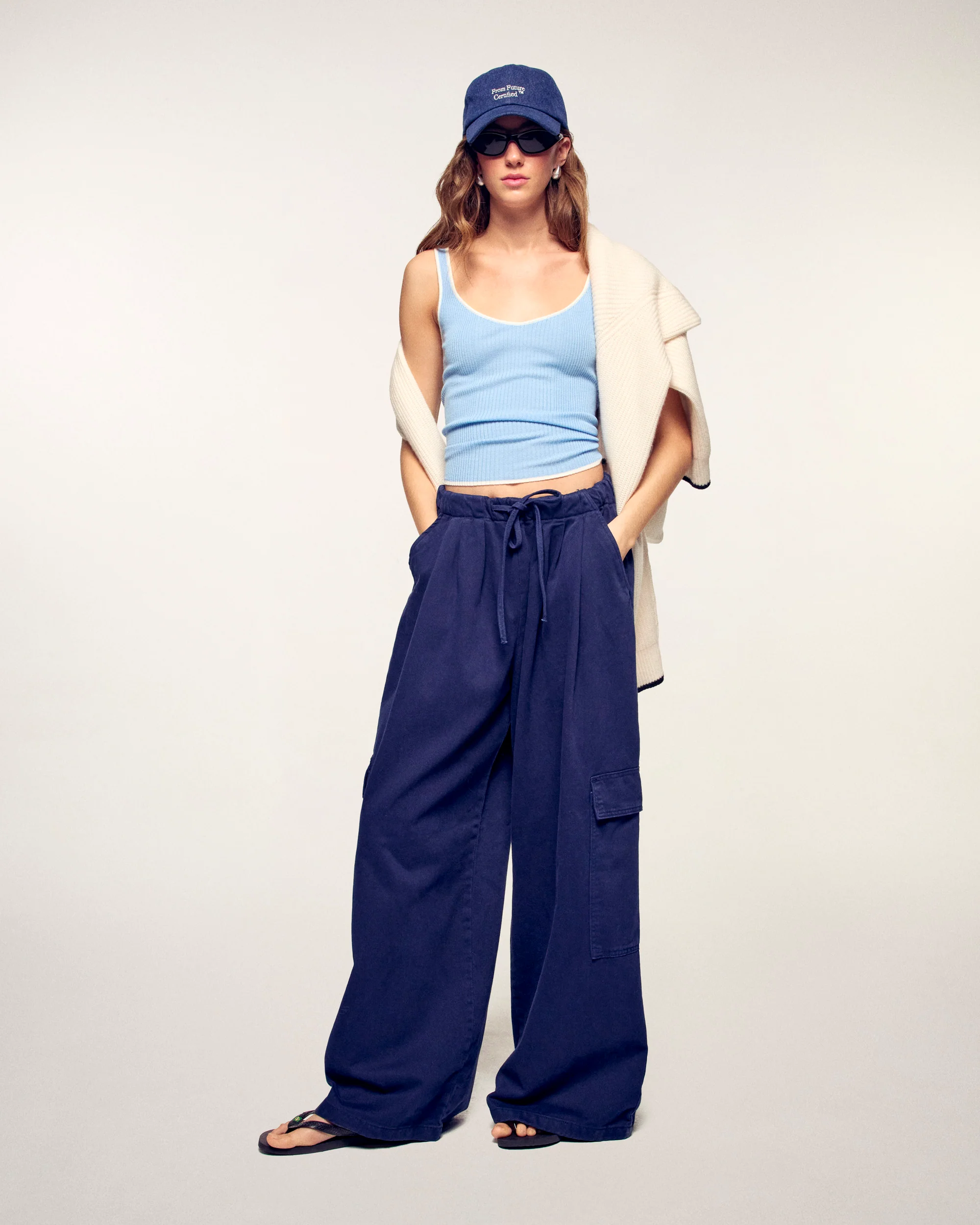 Tank Top with Straps and Contrasting Trim (S26 / FEMME / Baby Blue / RWS) - Image 3