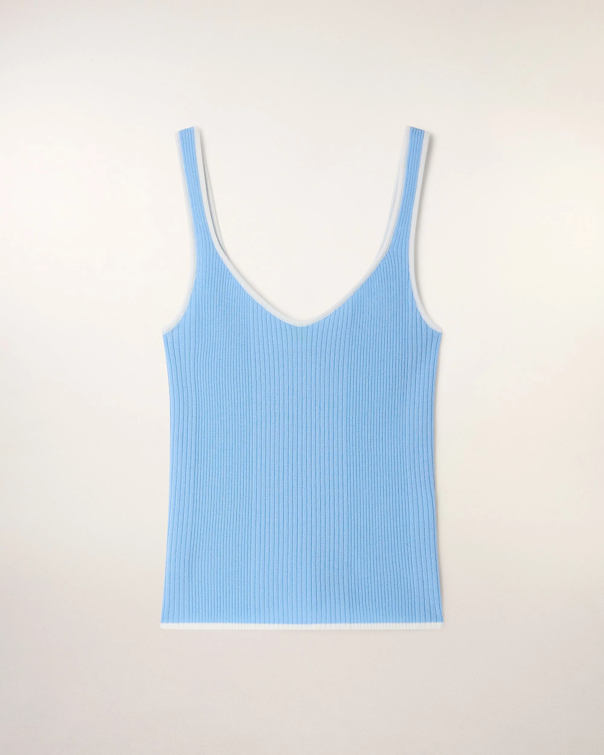 Tank Top with Straps and Contrasting Trim (S26 / FEMME / Baby Blue / RWS) - Image 6