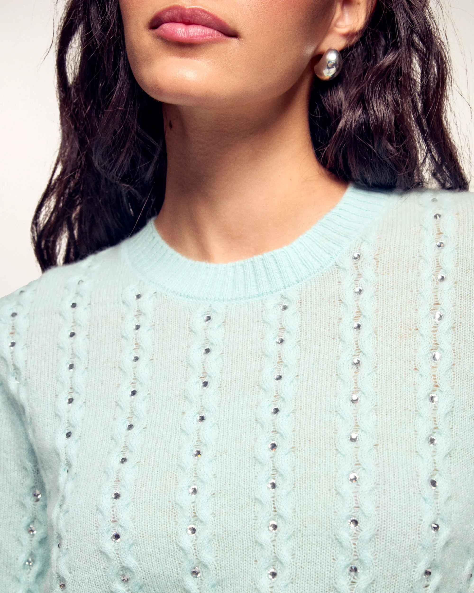 Rhinestone Short Sleeve Top (S26 / FEMME / Star blue) - Image 2