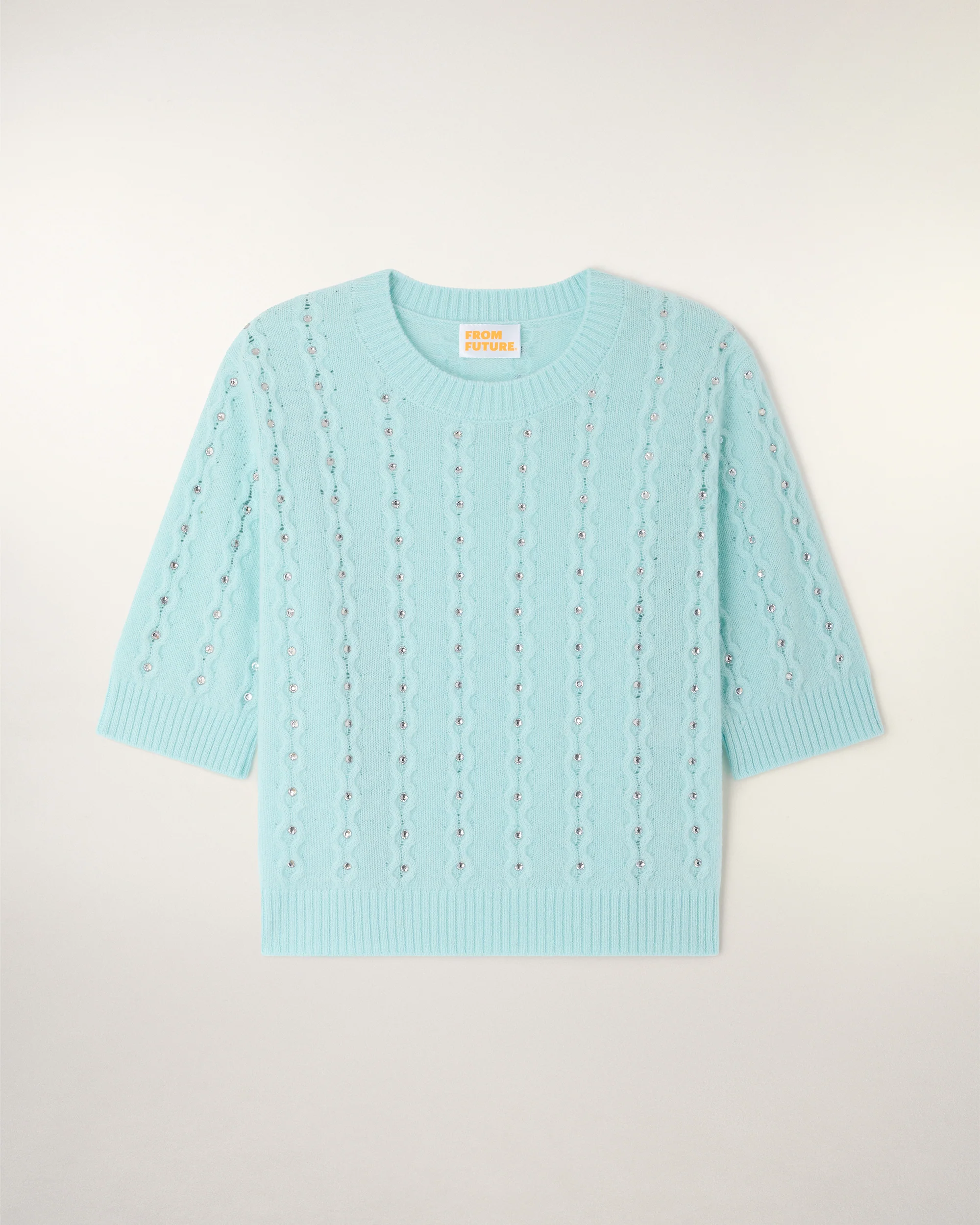 Rhinestone Short Sleeve Top (S26 / FEMME / Star blue) - Image 5