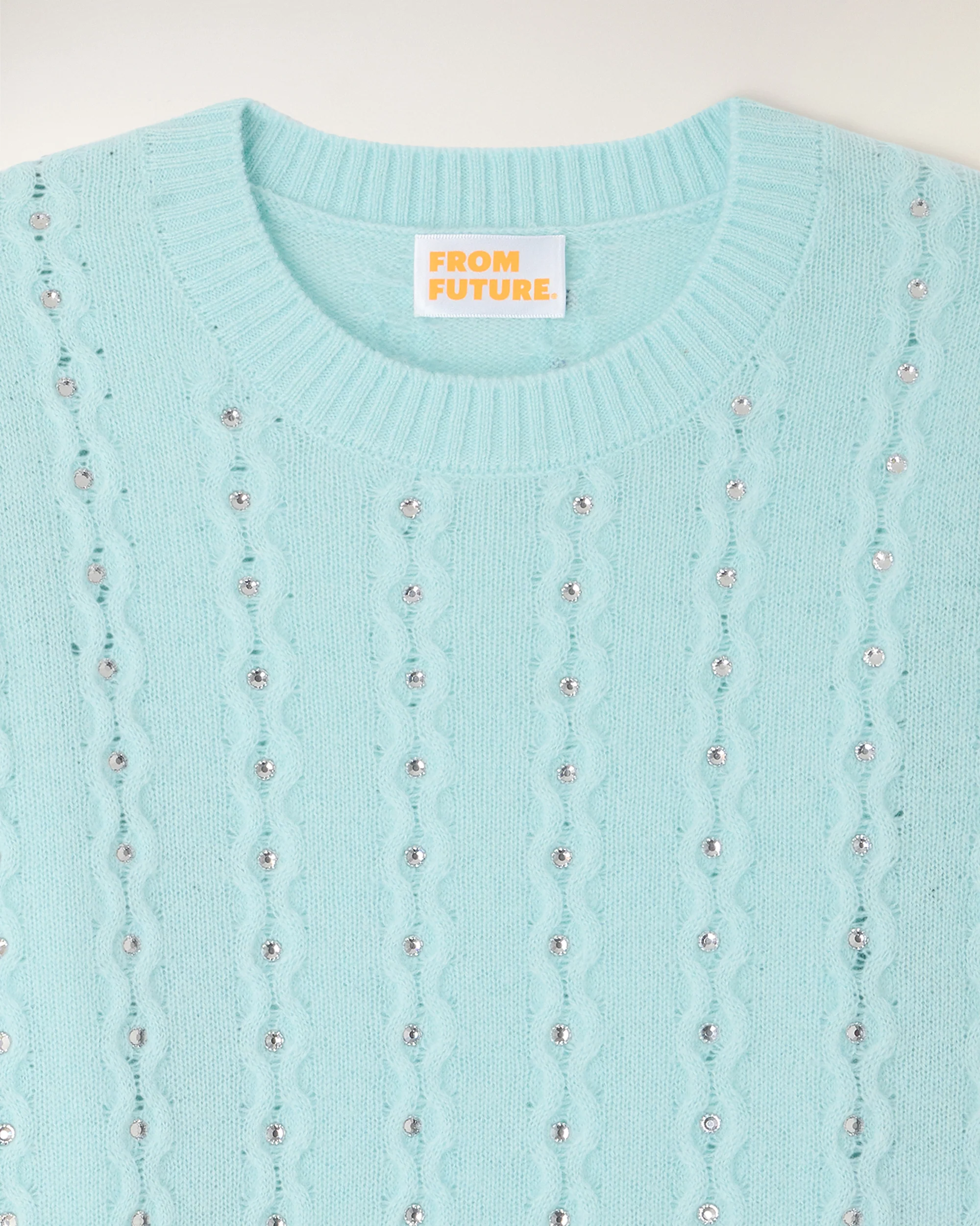 Rhinestone Short Sleeve Top (S26 / FEMME / Star blue) - Image 6